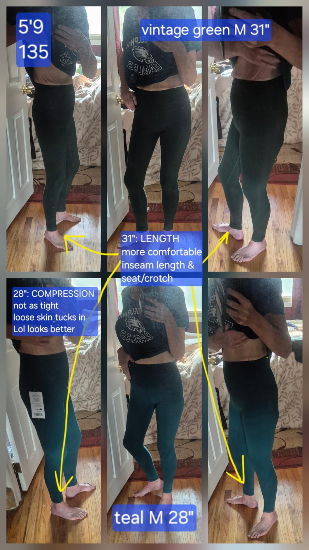 Workout Pro Leggings 31'' for Tall Women, Medium Plus Support, Compression Workout Pants Extra Long customer photo 2