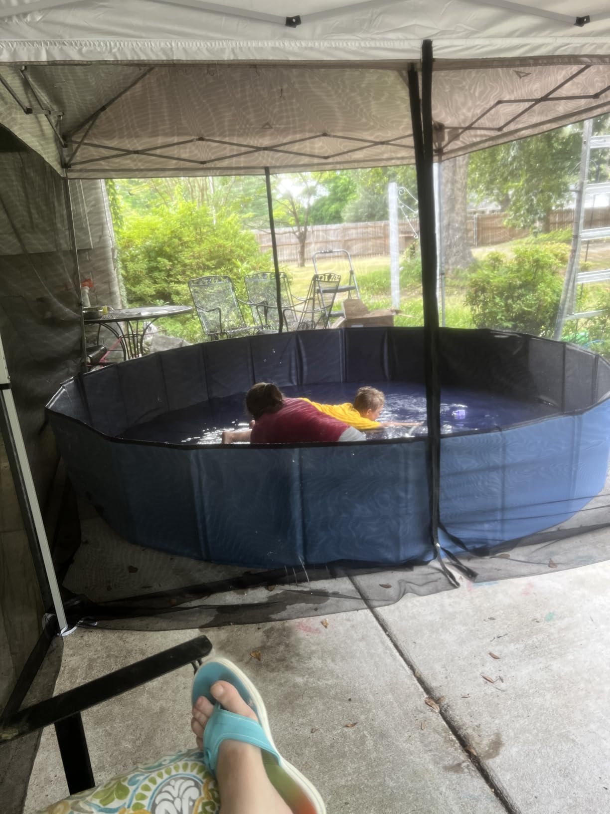 Meowant Extra Large Dog Pool Foldable 97'', Hard Plastic Dog Swimming Pool Kiddie Pool, Collapsible Dog Pet Bath Pool, Portable Deep Dog Pools for Large Dogs (5XL-97'' x 16'') customer photo 1