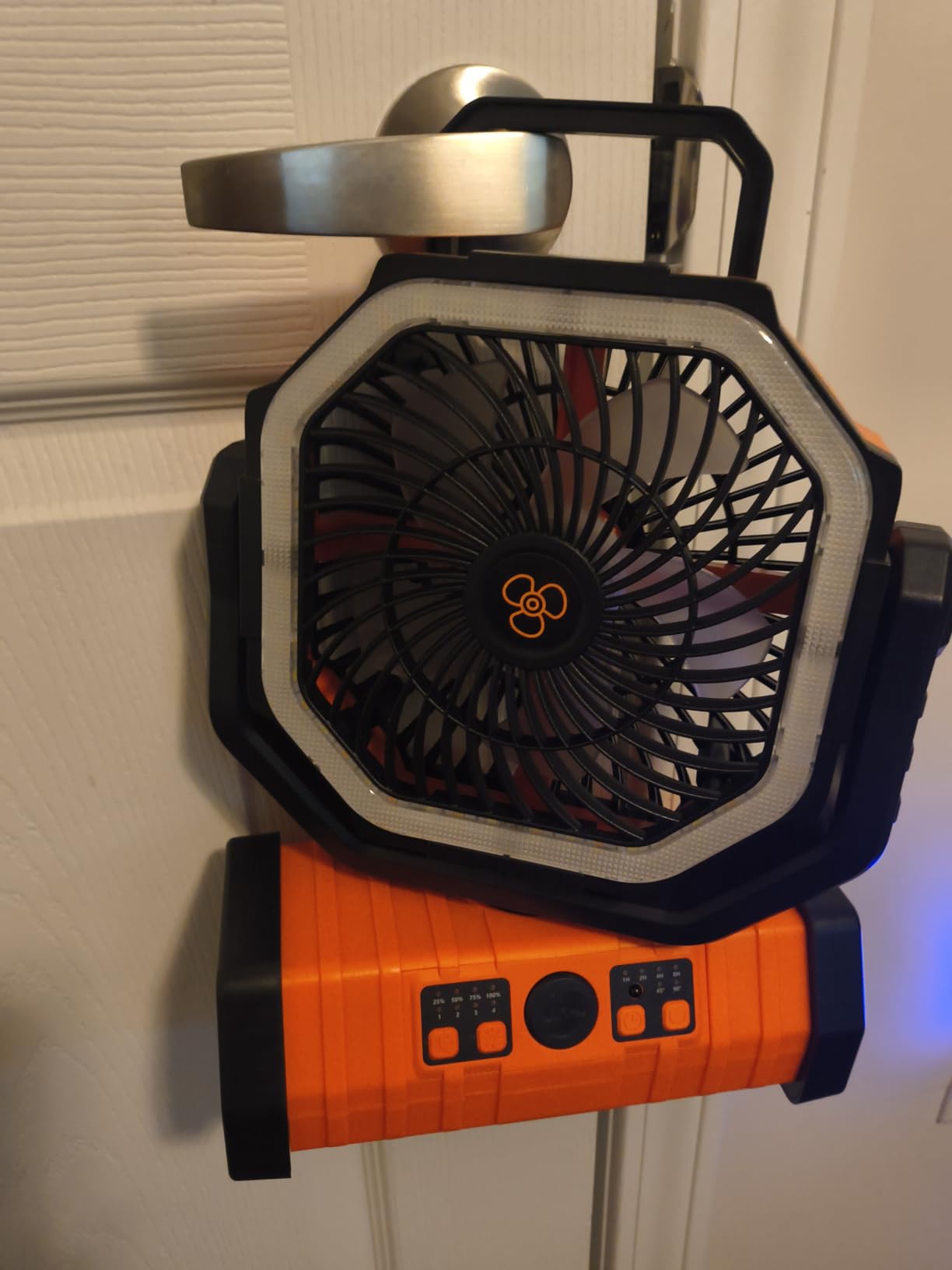 ADUST Camping Fan - 20000mAh Battery Powered Fan Battery Operated Rechargeable Portable Outdoor Tent Fans with Hanging Hook, Cordless, 4 Speeds, Remote Control - Orange customer photo 1