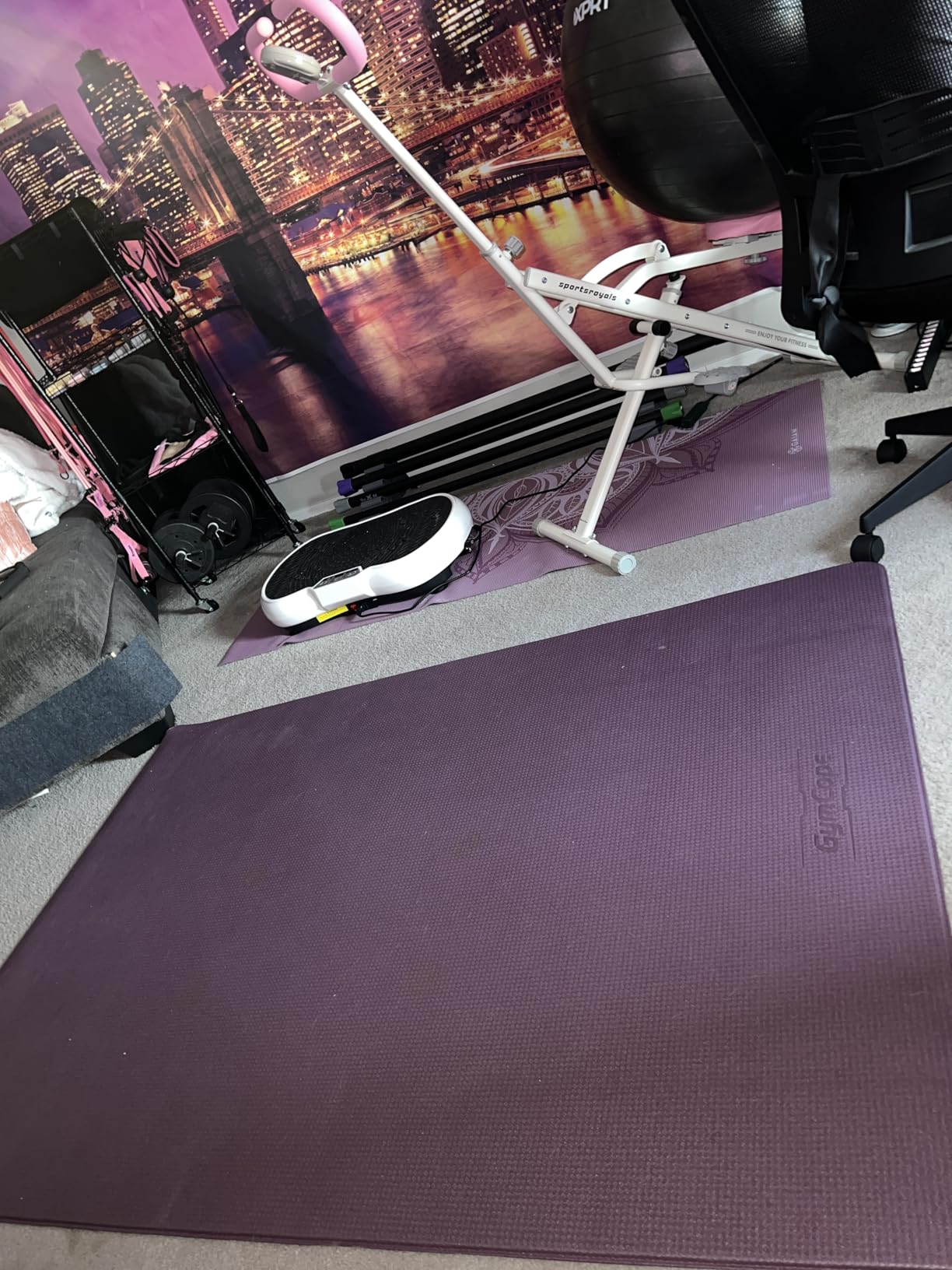 GymCope Extra Large Exercise Mat, 10'x6'/9'x6'/8'x6'/7'x5'/6'x4'(8mm) Thick Workout Mat for Home Gym & Garage Flooring, Shoe-Friendly, High-Density, MMA, HIIT, Weight Lifting, Cardio & Strength customer photo 1