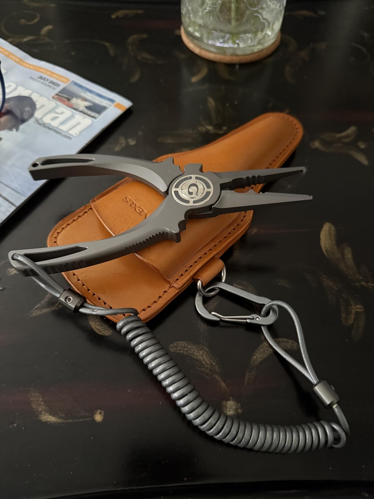 Gomexus Titanium Fishing Pliers 7'' with Side Cutters, Lanyard & Leather Sheath, Never Rust Hook Remover, Saltwater Resistant, Inshore & Nearshore Fishing (Split Ring Nose, 7 INCHES) customer photo 2