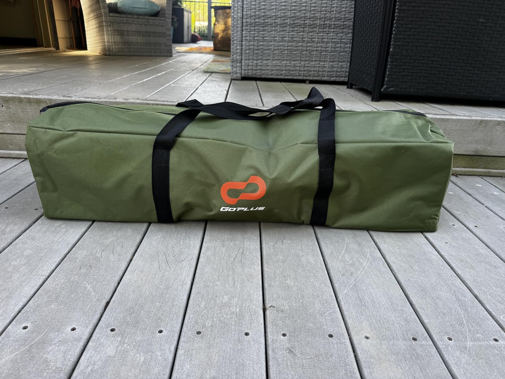 GYMAX Tent Cot, 5-in-1 Folding Camping Cot with Mattress & Pillows, Sleeping Bags, Sunshade, Camping Tent Elevated with Carrying Bag for Outdoor Hiking, Fishing, Picnic customer photo 1