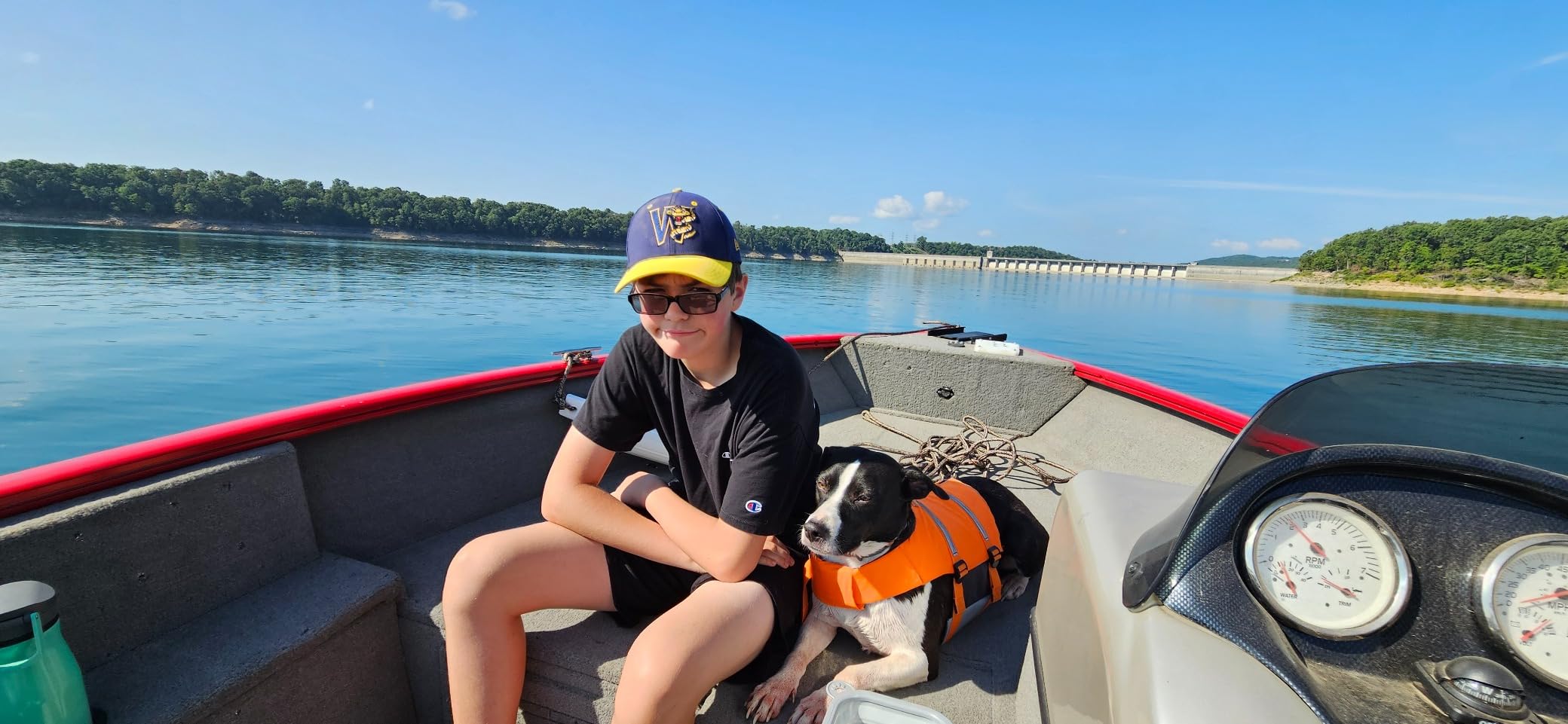 Queenmore XXL Dog Life Jacket - Floating Pet Life Vest, Adjustable Puppy Preserver for Swimming & Boating, Back Zip, Rescue Handle, Hook (Blue) customer photo 1