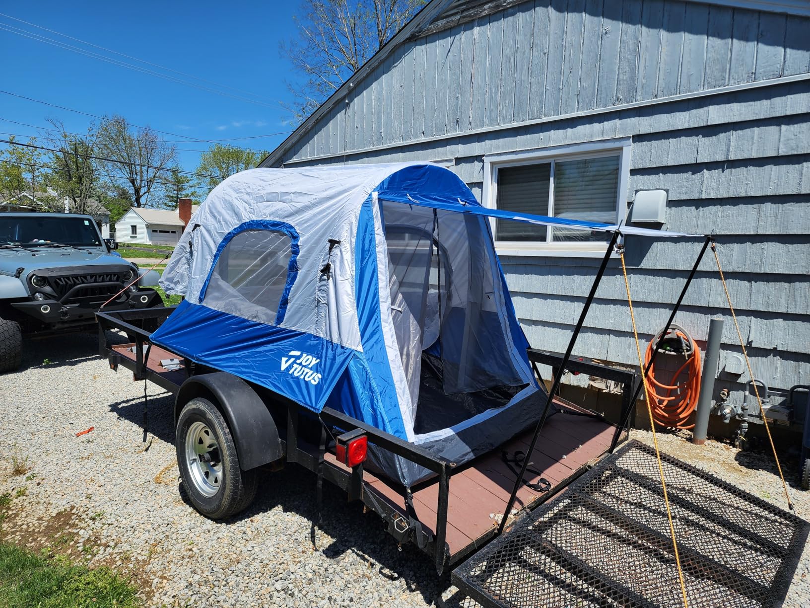 JOYTUTUS Inflatable Truck Bed Tent 5.5-6.5FT with Awning, Includes Air Pump for Quick 30S Setup, Dual-use Pickup or Camping Tent for 2 Person, Truck Tent with Waterproof Roof Shade and 3 Windows customer photo 2