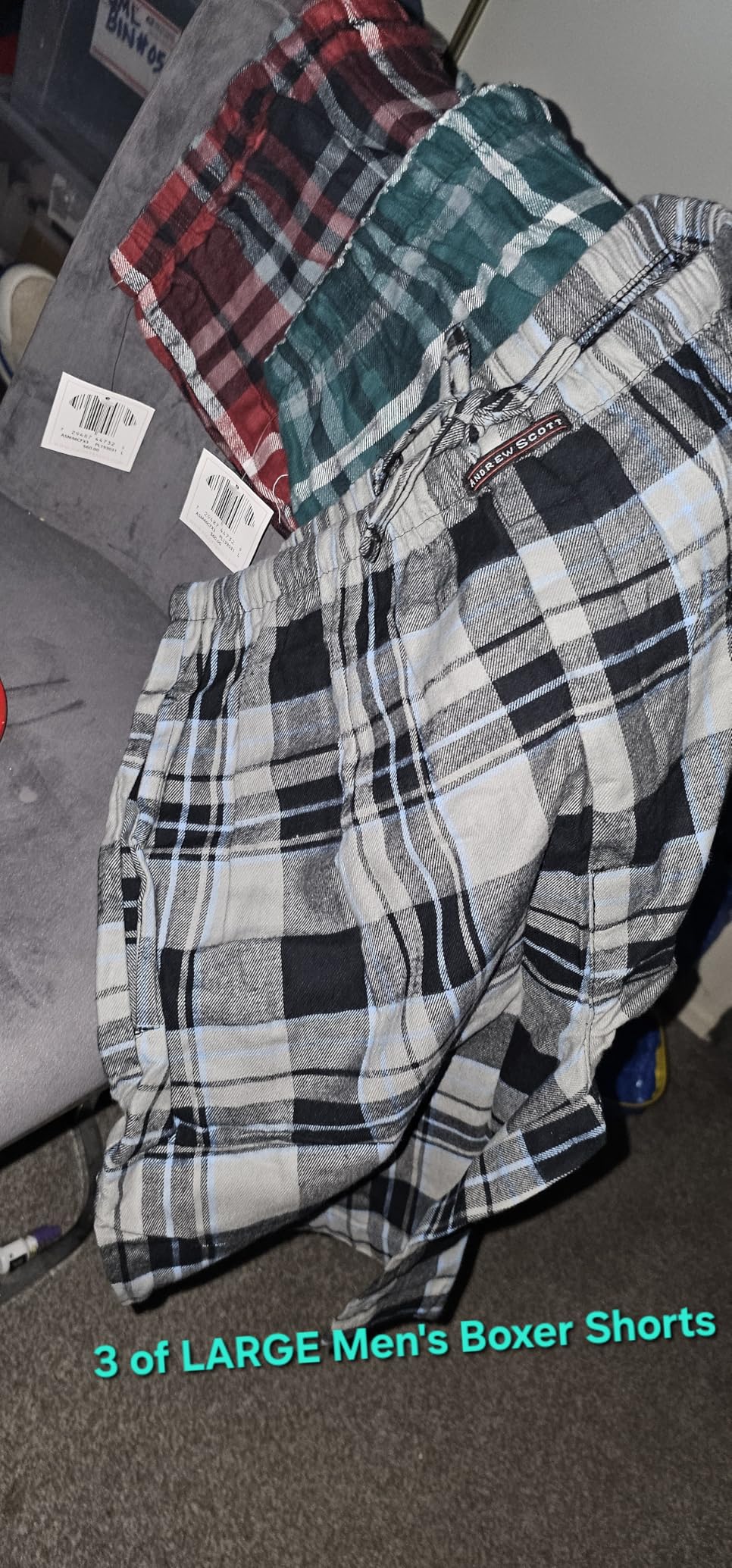 Andrew Scott Men's Cotton Flannel Soft Woven Lounge PJ Shorts | Drawstring & Pockets | Multi Packs customer photo 2