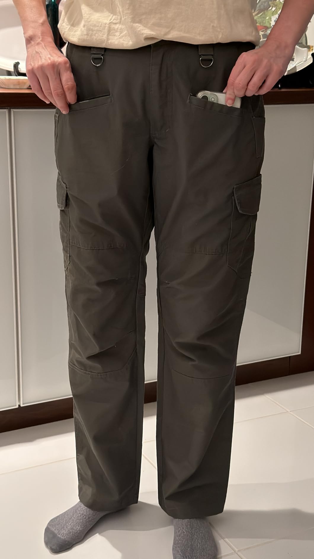 SPOSULEI Mens Tactical Pants Ripstop Cargo Work Pants with 9 Pockets Water Resistant Breathable Hiking Construction Pants customer photo 1