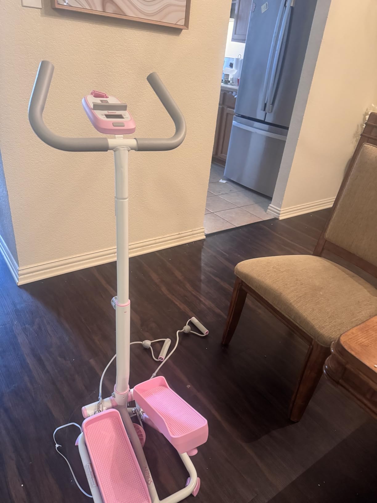 Sunny Health & Fitness Total Body 2-in-1 Smart Stepper Machine for Home with Handlebar and Resistance Bands customer photo 1