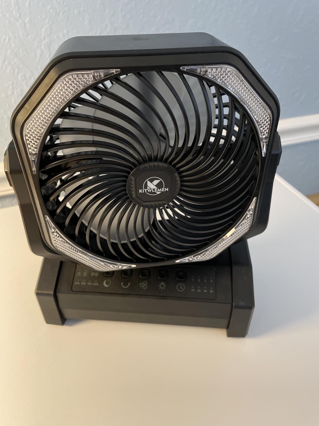 Camping Fan with Light - 20000mAh Rechargeable Battery Tent Fan, 112Hrs Max, 8 Speeds, Digital Display, Timer, Auto Oscillation, 270° Pivot & Hook for Garage, RV, Hurricane, Co-Branded with MORECORE customer photo 1
