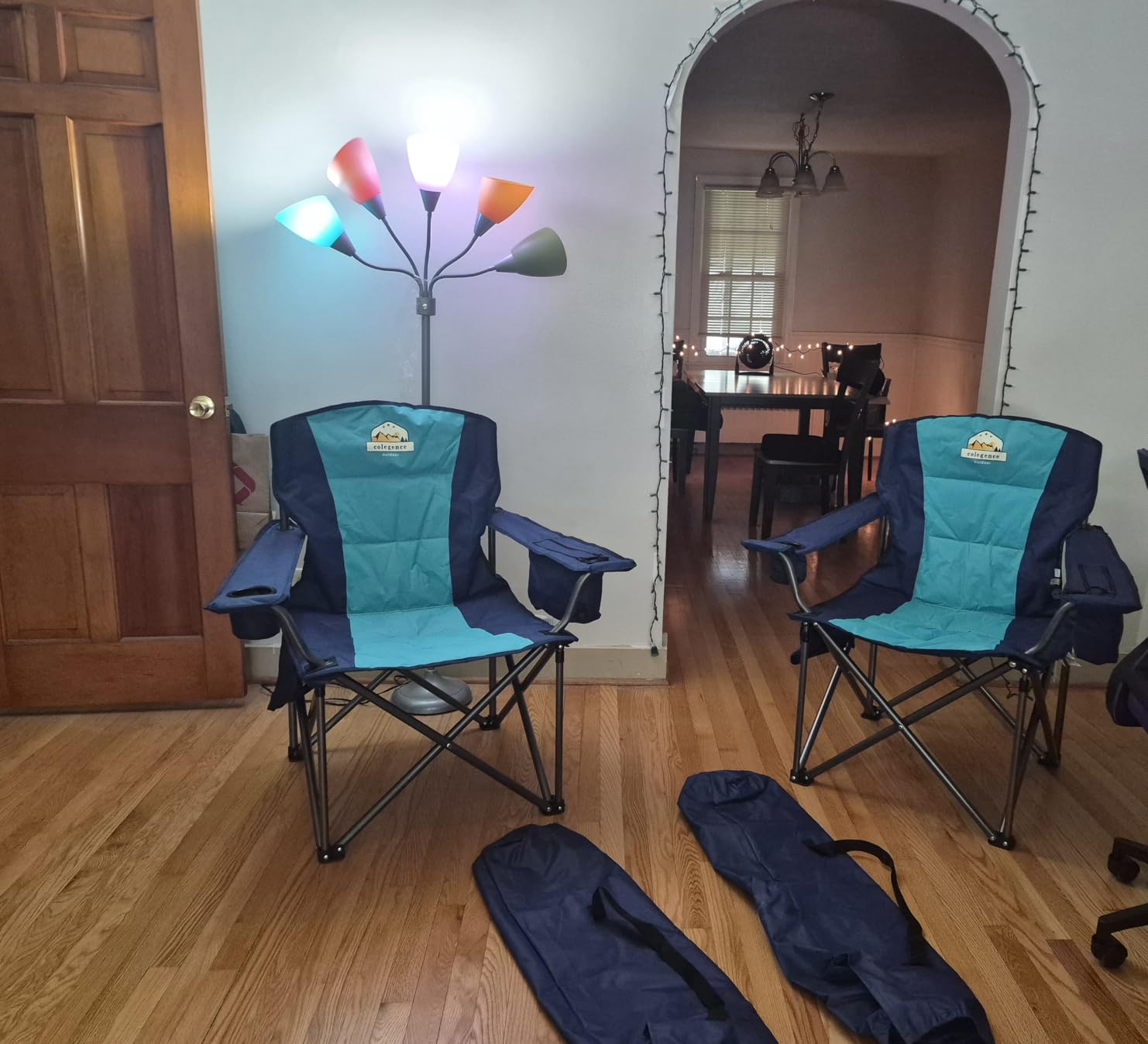 Colegence Oversized Heavy Duty Camping Chair 2 Pack, 450 LBS Support Extra Wide Folding Portable Outdoor Chair with Cooler Bag, Cup Holder & Armrests for Camping, Beach, Tailgating, Sports, Black customer photo 2