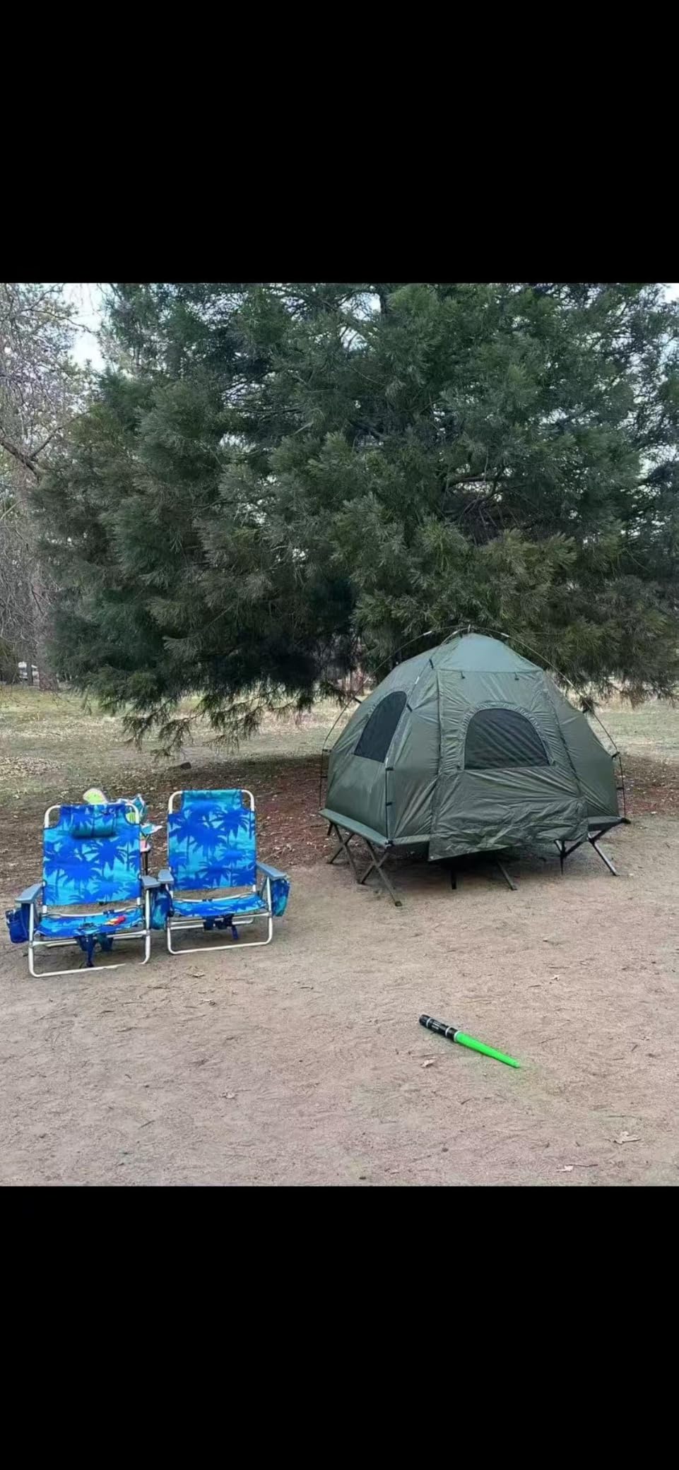 KOTEK 5-in-1 Tent Cot with Air Mattress, Sleeping Bag, Pillow, Canopy, Zippered Mesh Windows & Carry Bag, Elevated Tent for Camping, Hiking, Traveling, Picnic customer photo 2
