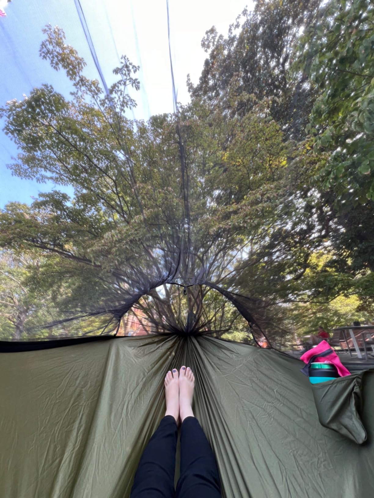 Miztli Camping Hammock with Net & Rain Fly All-in-1 - Double & Single Portable Hammock Ripstop Nylon, Complete Kit w/Adjustable Tree Straps for Backpacking, Outdoor, Travel customer photo 2
