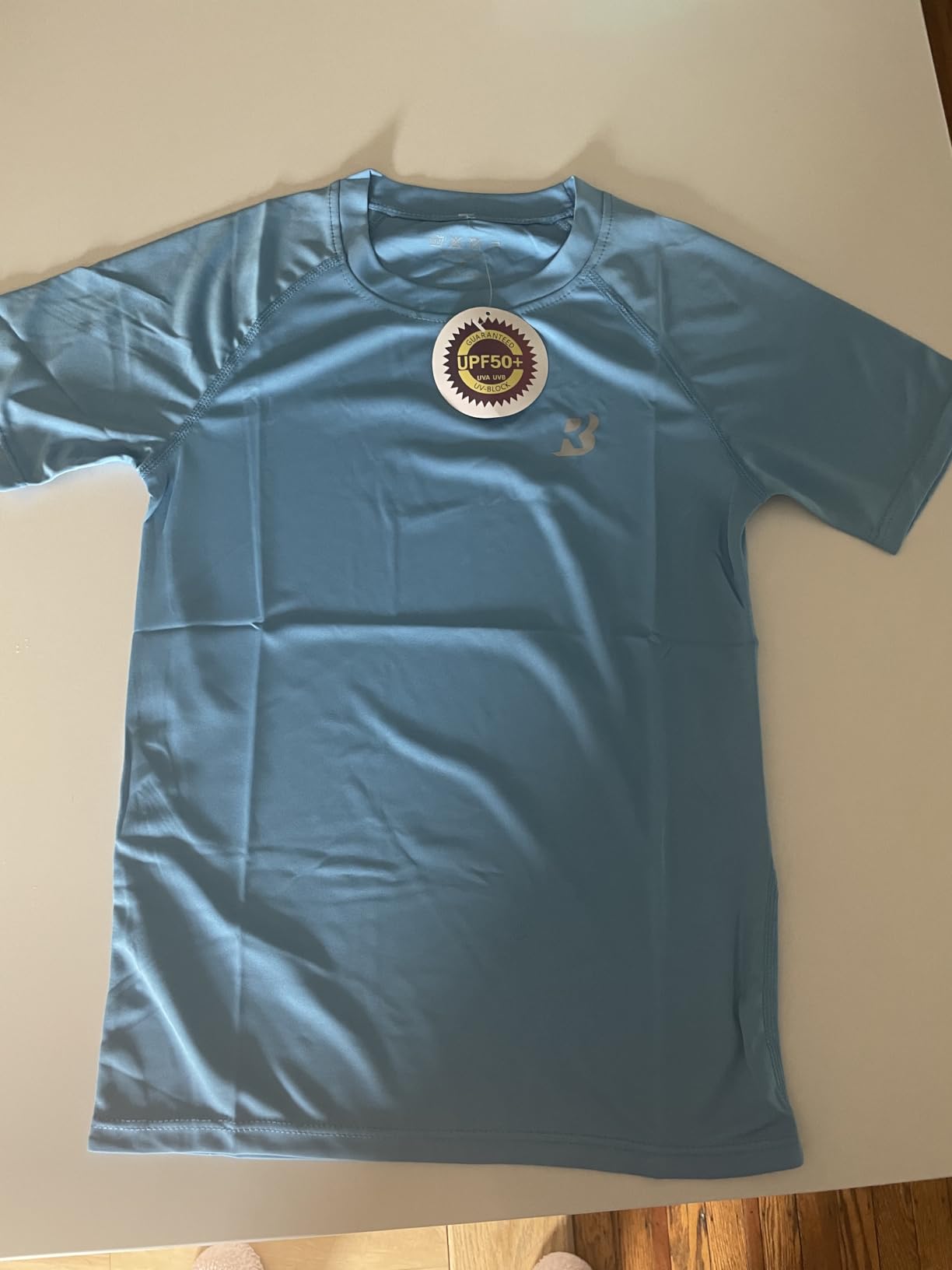 Roadbox Boys Rash Guard Swim Shirt, UPF 50+ Sun Protection Short Sleeve, Quick Dry Rashguard Water Shirt for Kids customer photo 2