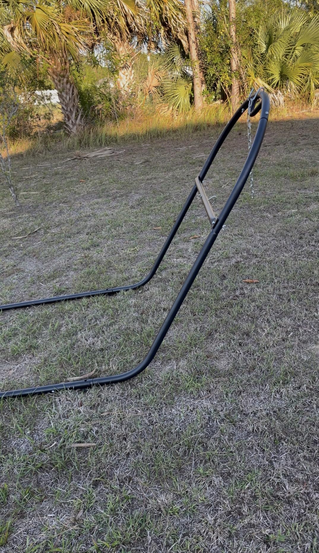 SUNCREAT Universal Steel Outdoor Hammock Stand Only, Heavy Duty, Weather-Resistant Hammock Stand for Outside, Fits 9.5 to 14 Feet Long Hammock, 475-Pound Capacity, Patent Pending, Black customer photo 2