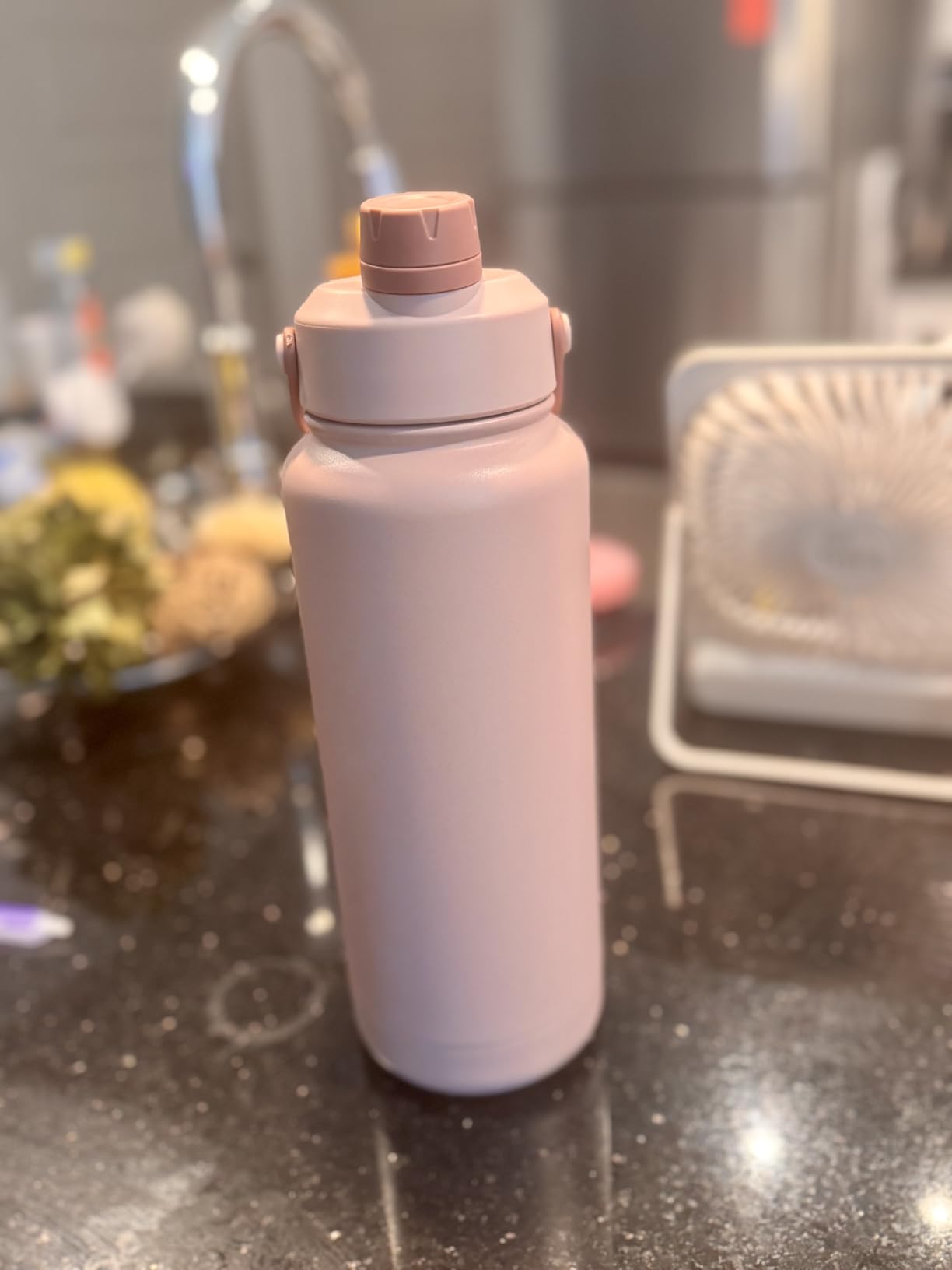 POWCAN 26 oz Insulated Water Bottle with 2-in-1 Straw and Spout Lid, Keep Cold 24H, Leak-Proof, Fits in Car Cup Holder, Stainless Steel Water Bottle for Sports, Travel, and School (Dark Knight) customer photo 2