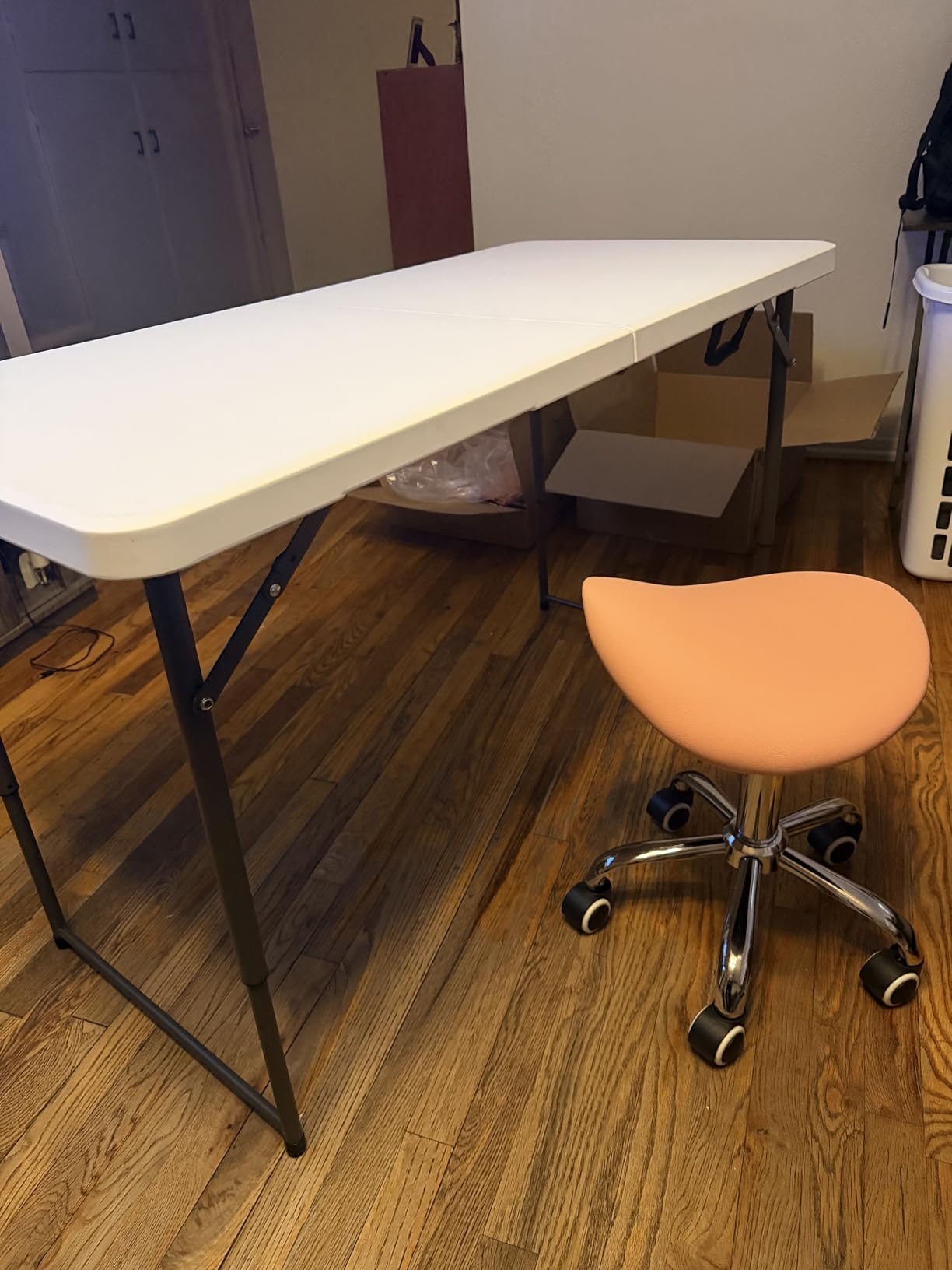 6 Feet Foldable Table with Built in Handle & Steel Legs | 6FT Heavy Duty Folding Portable | Perfect for Party, Dining, Wedding, Events, Picnic Indoor, Outdoor, Camping, Utility customer photo 1