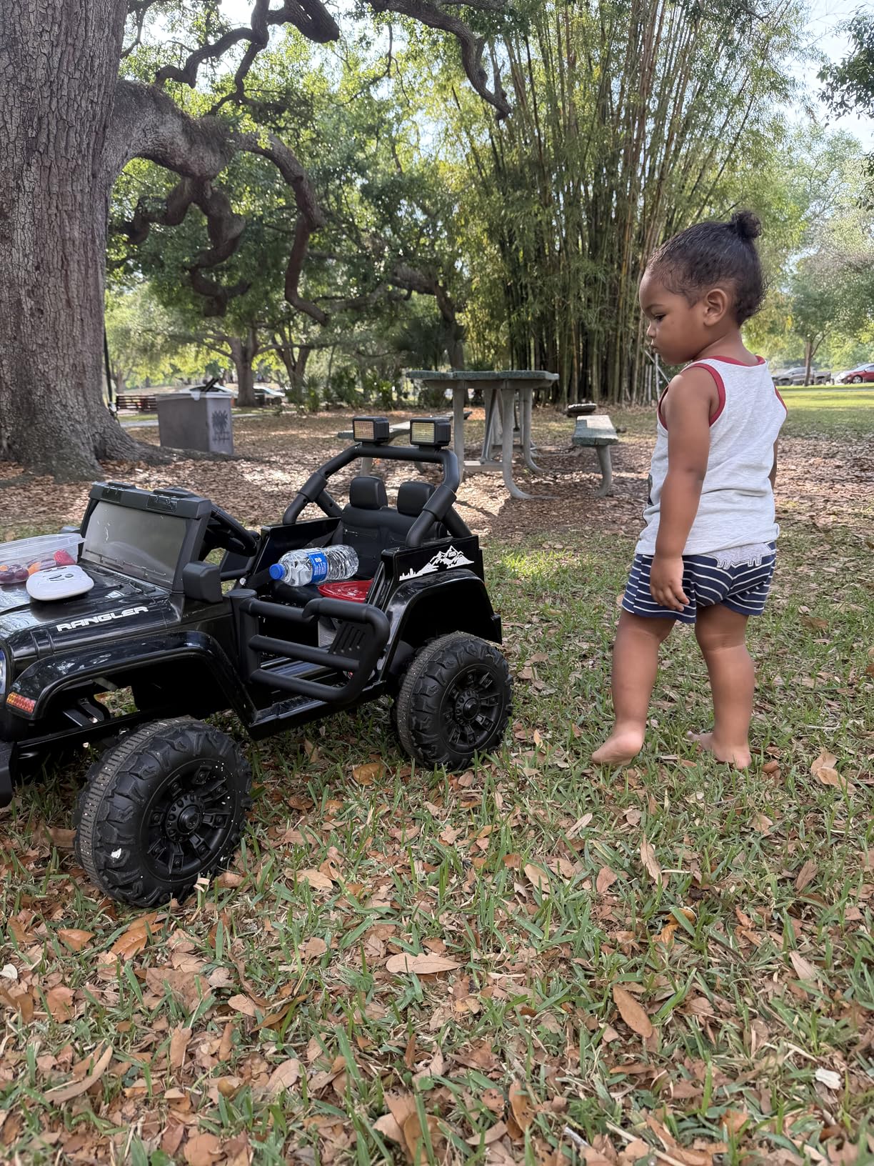 Ride on Truck Car, 12V Kids' Electric Vehicles W/Parents Control, Ride on Toys for Toddlers with Music, Bluetooth, Four-Wheels Suspension, USB, Headlights, Black customer photo 2