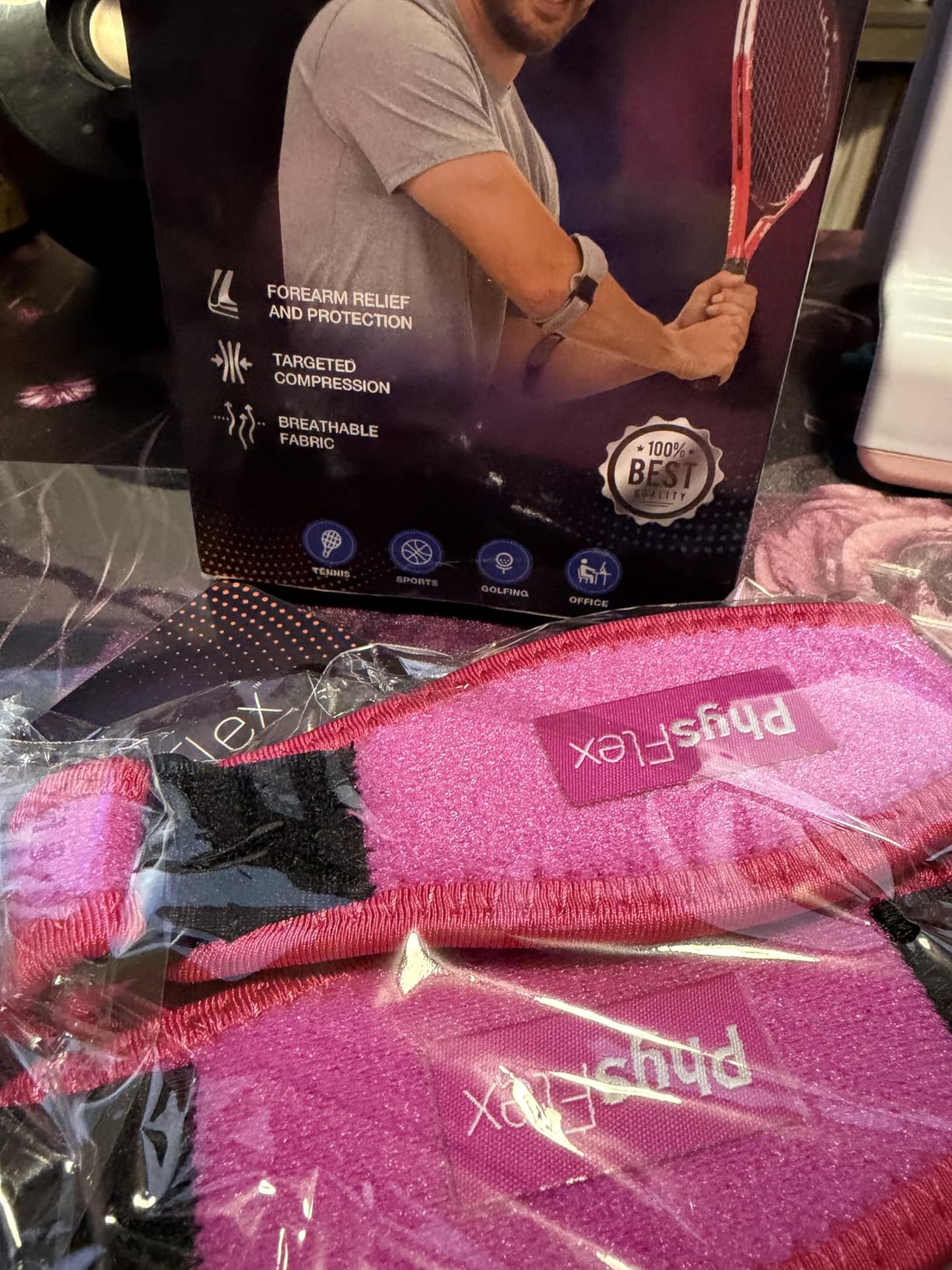 PhysFlex 2-Pack Elbow Brace for Men & Women, Adjustable Tennis & Golfer's Elbow Support Strap for Tendonitis Pain Relief - Compression Pad for Arm, Forearm, Tendon Pain Relief customer photo 1