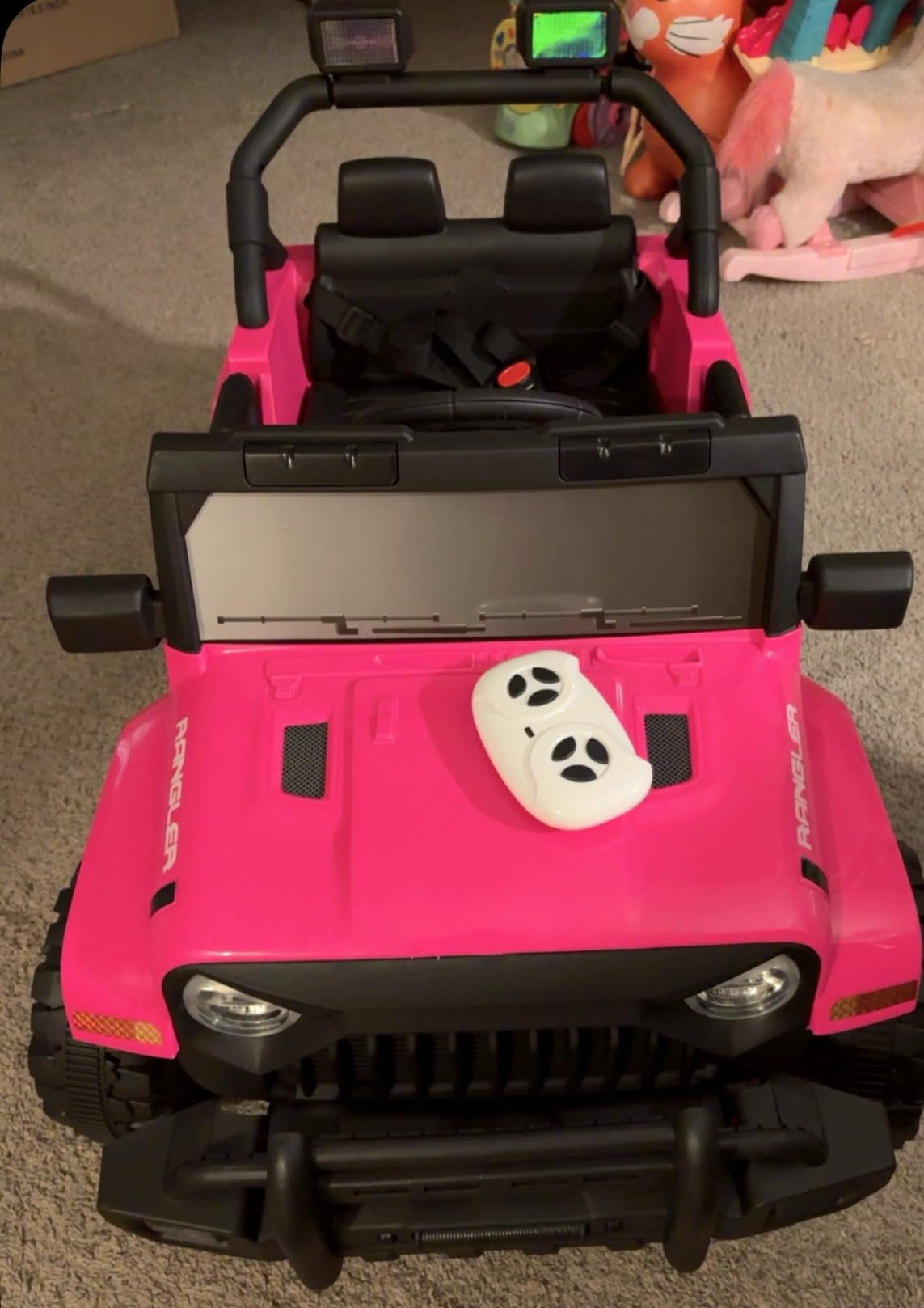 XVD 12V Kids Electric Ride on Car with Remote Control, Electric Off-Road Vehicle for Kids, Battery Powered Wheels Truck Car, with Double Open Doors, LED Lights, MP3 Player, for Boys&Girls, Black customer photo 1
