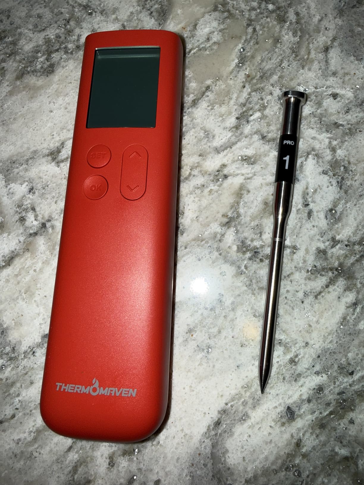 ThermoMaven Smart Bluetooth Wireless Meat Thermometer, 10X Enhanced Sub-1G Signal and Stability, Standalone Display Base, Certified Accuracy ±0.5°F, WiFi Unlimited Range customer photo 1