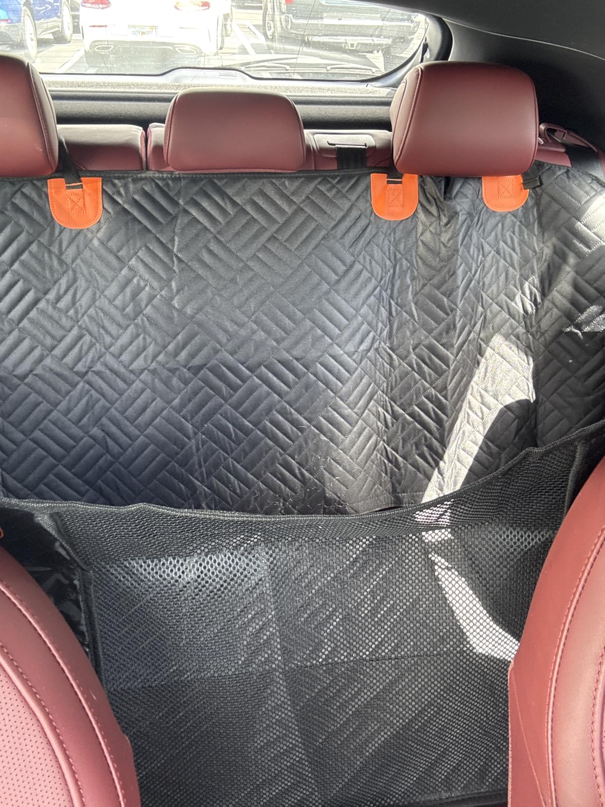 PROZAR Dog Car Seat Cover for Back Seat, Hard Bottom Back Seat Extender, Back Seat Pet Cover for Dogs - Supports 400lbs, Waterproof Heavy Duty Scratch Dog Hammock for Compact Cars/SUVs, 51in customer photo 2
