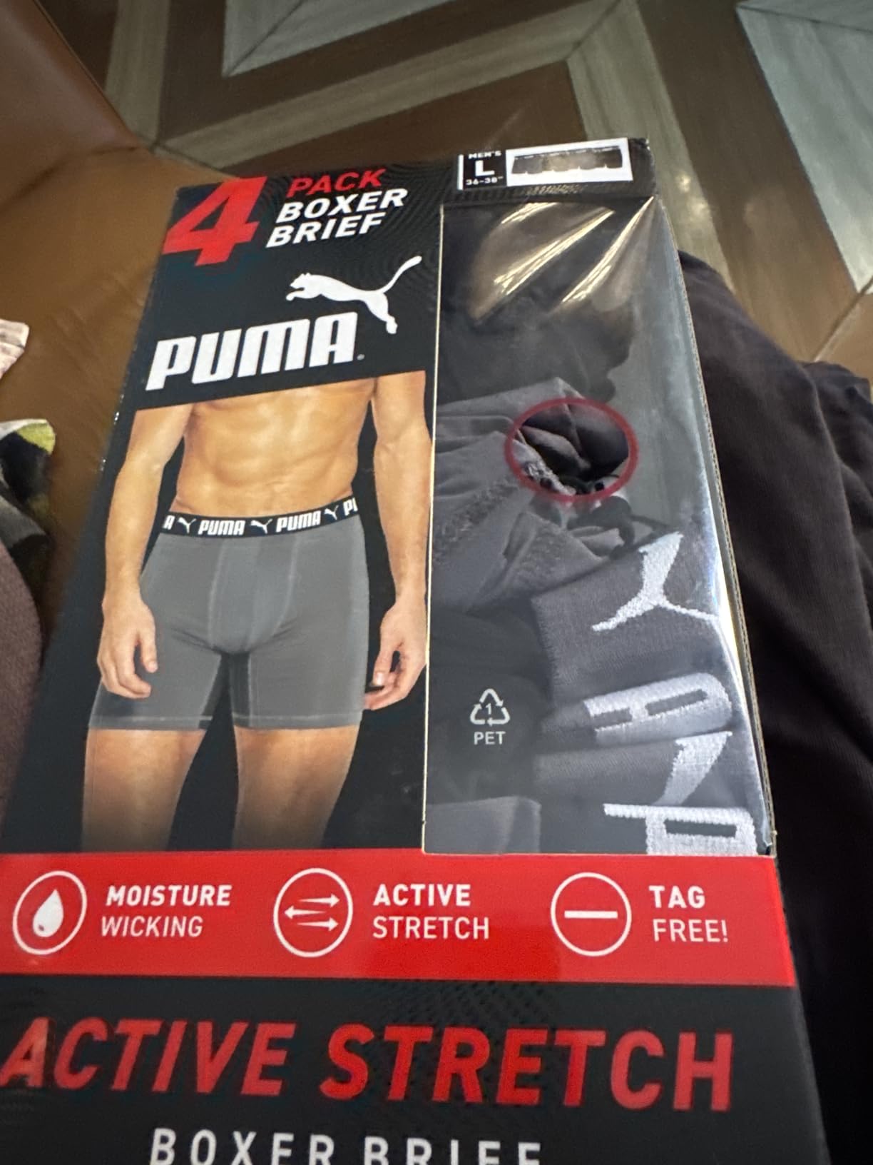PUMA Men's 4 Pack Active Stretch Boxer Briefs customer photo 1