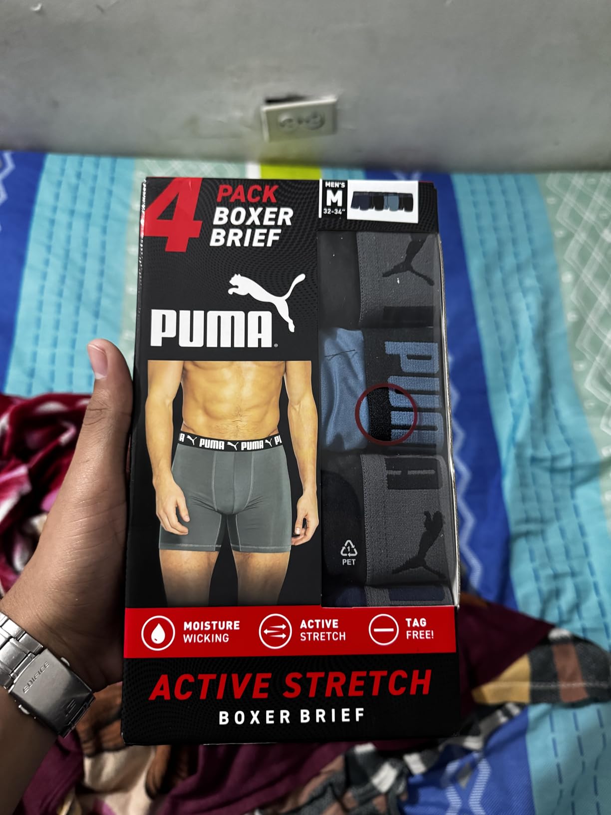 PUMA Men's 4 Pack Active Stretch Boxer Briefs customer photo 2