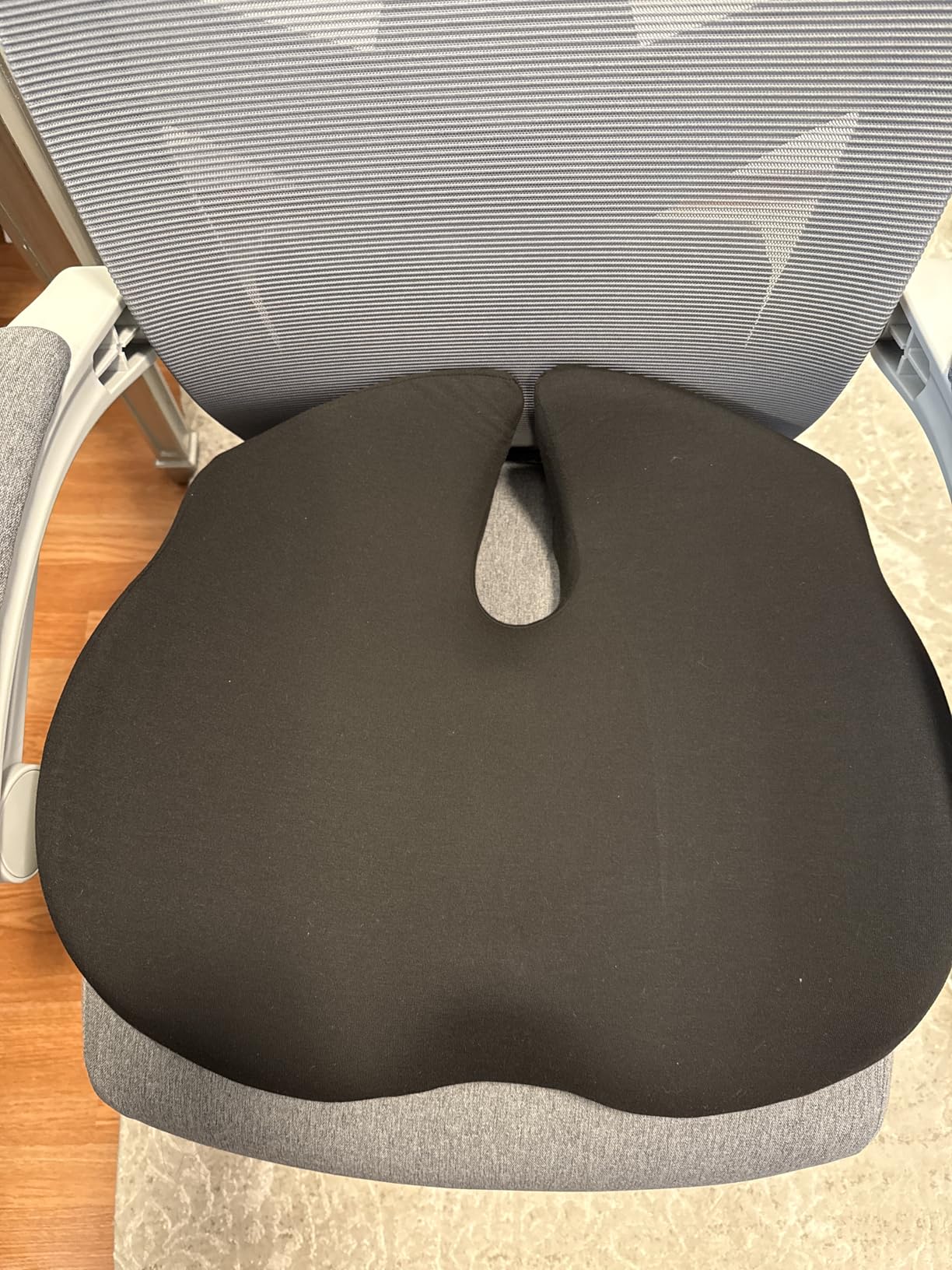 SitCushion Extra Large Memory Foam Seat Cushions for Office Chairs, Pressure Relief Seat Cushion for Tailbone Pain Relief, Sciatica & Back Pain, Ergonomic Office Chair Cushion for Long Sitting (Black) customer photo 2
