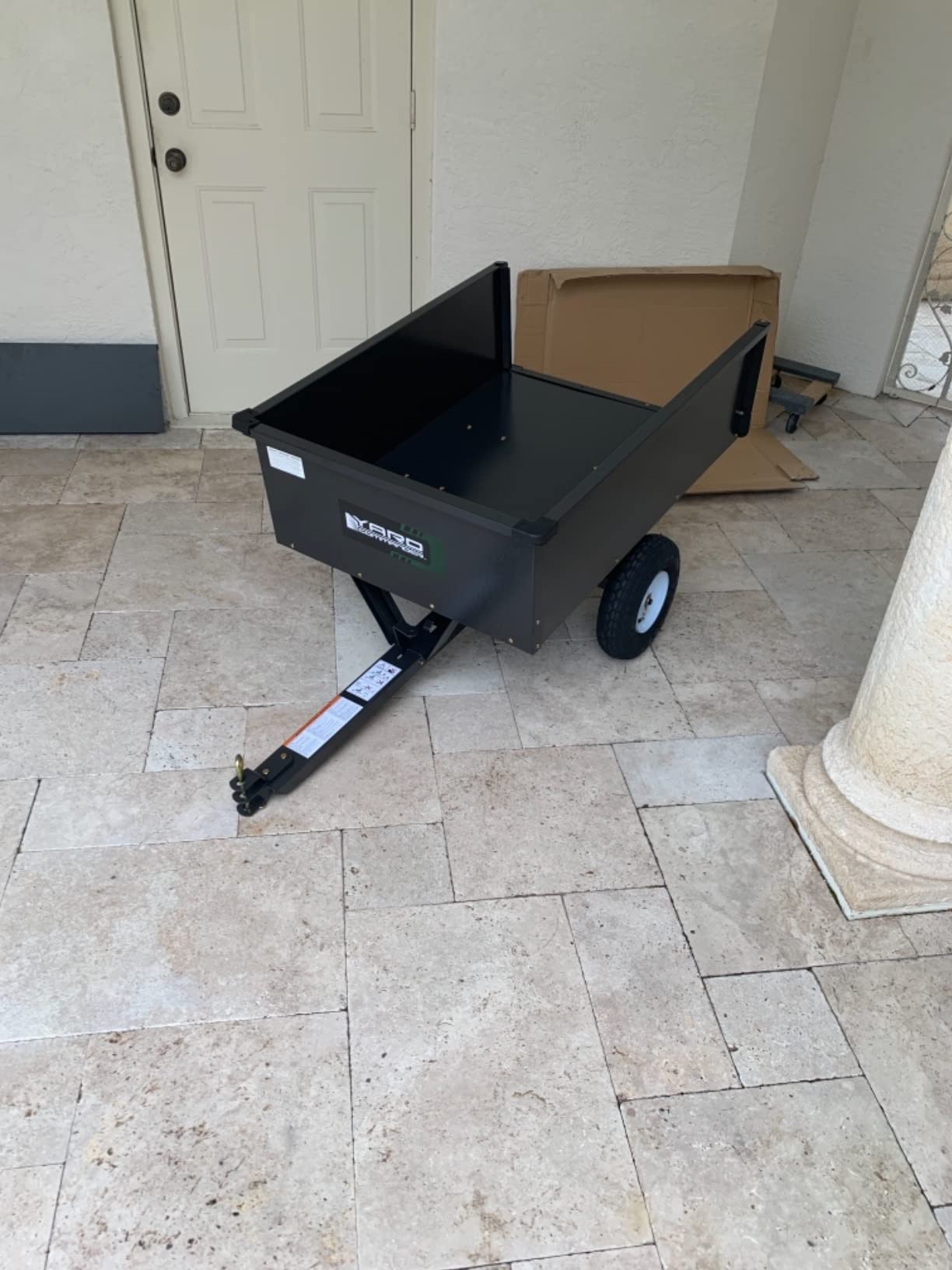 Yard Commander - Heavy Duty 1200lb Steel All Terrain Utility Cart, Garden Wagon, 9 cu ft Bed, Easy Assembly, Removable Side Panels, 45° Dump Angle, 2-in-1 Convertible Handle for Towing customer photo 2