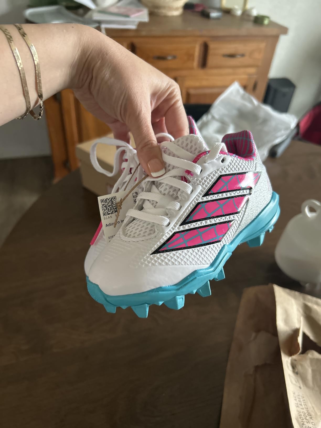 Adidas Kids' Adizero Instinct 2.0 Molded Rubber Softball Cleats customer photo 1