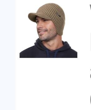 Winter Beanie with Brim and Ear Flaps, Outdoor Warm Fleece Lined Knit Hat Stocking Caps for Men Women customer photo 2