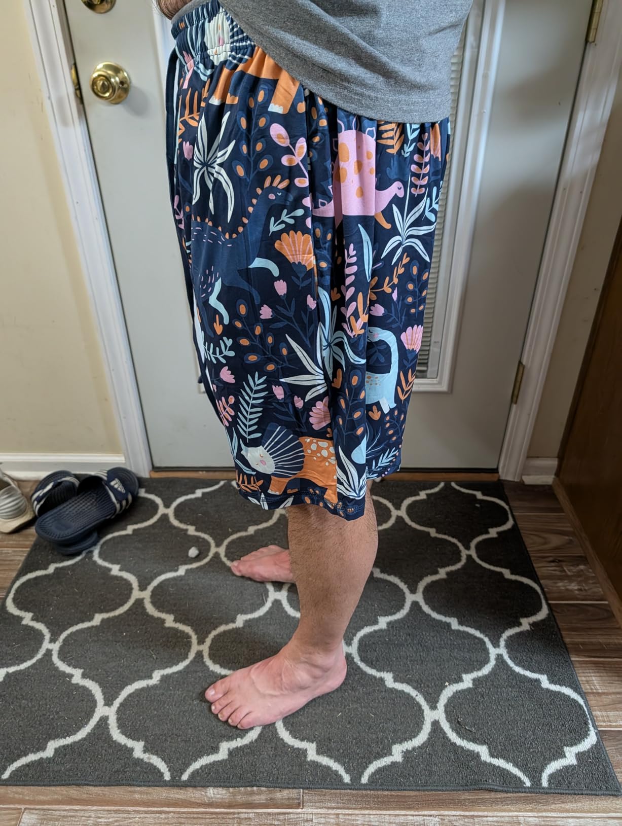 Men's Pajama Shorts Soft Sleepwear Bottoms Elastic Waistband Loungewear Breathable Men Shorts with Pockets customer photo 1