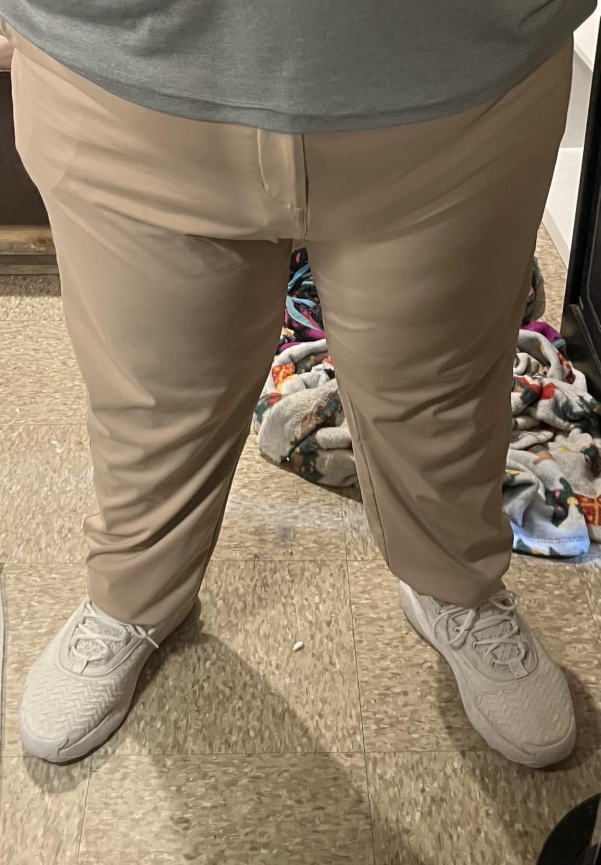 Men's Stretch Golf Joggers with 3 Pockets Slim Fit Sweatpants Work Dress Casual Pants for Men with Belt Loops customer photo 2