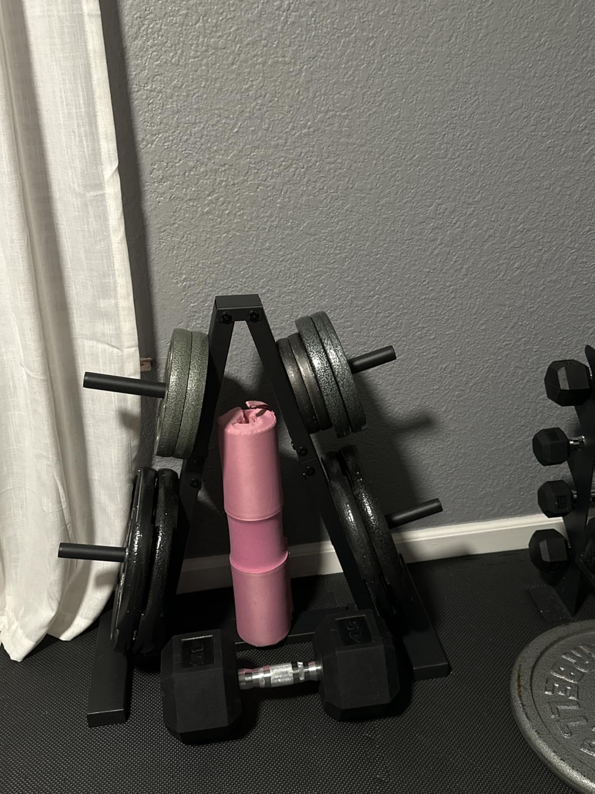 Weight Plate Rack, Weight Tree, Home Gym Storage Stand, Holds 300 lbs customer photo 1
