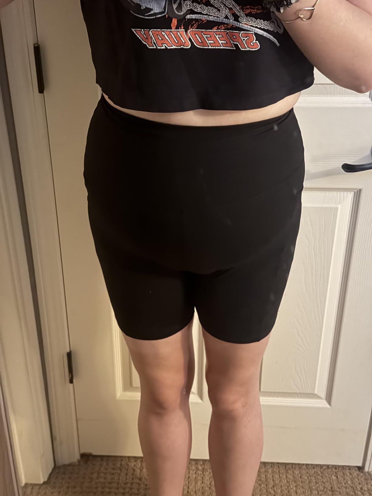 2 Pack Womens Biker Shorts with Pockets, High Waisted Tummy Control Yoga Shorts for Women Running Gym and Workout customer photo 2
