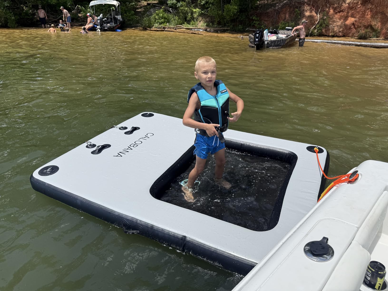 CALOBANA Inflatable Floating Dock, Lake Floats for Adults Floating Raft Water Platform with Detachable Ladder for Lake customer photo 1
