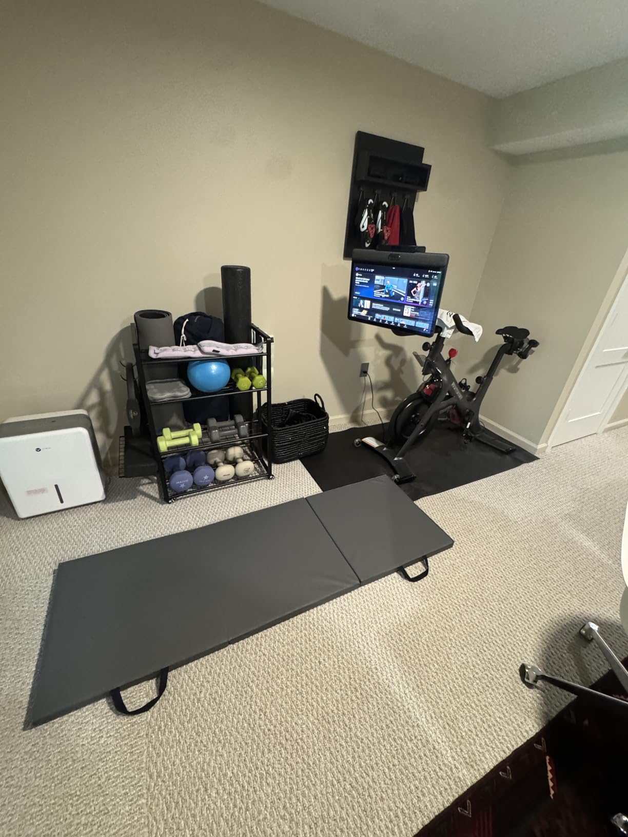 4-Tier Dumbbell Rack Stand Only, Adjustable Weight Rack for Dumbbells Kettlebells Yoga Mat, Home Gym Storage Rack with Wheels and Hooks, Powder Coated Finish customer photo 2
