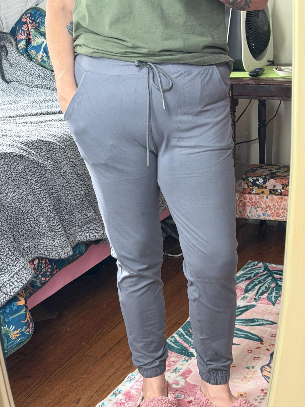Walifrey Womens Joggers with Pockets, Drawstring Sweatpants Women for Lounging Jogging Workout and Gym customer photo 1