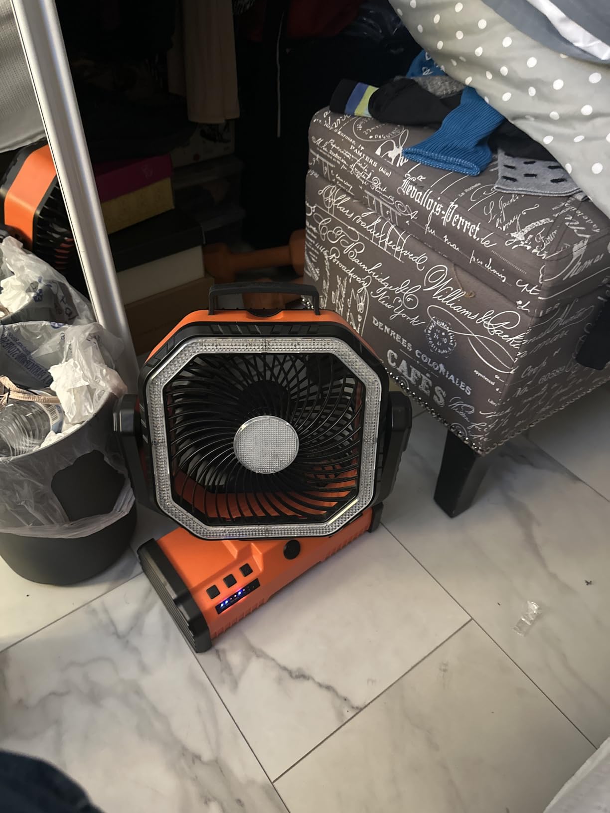 Battery Operated Fan Portable Battery Powered Outdoor Camping Tent Fan with LED Lantern Light 20000mAh Rechargeable, Oscillating, 360° Rotating Hanging Hook, Cordless USB Desk Fan(Black) customer photo 1