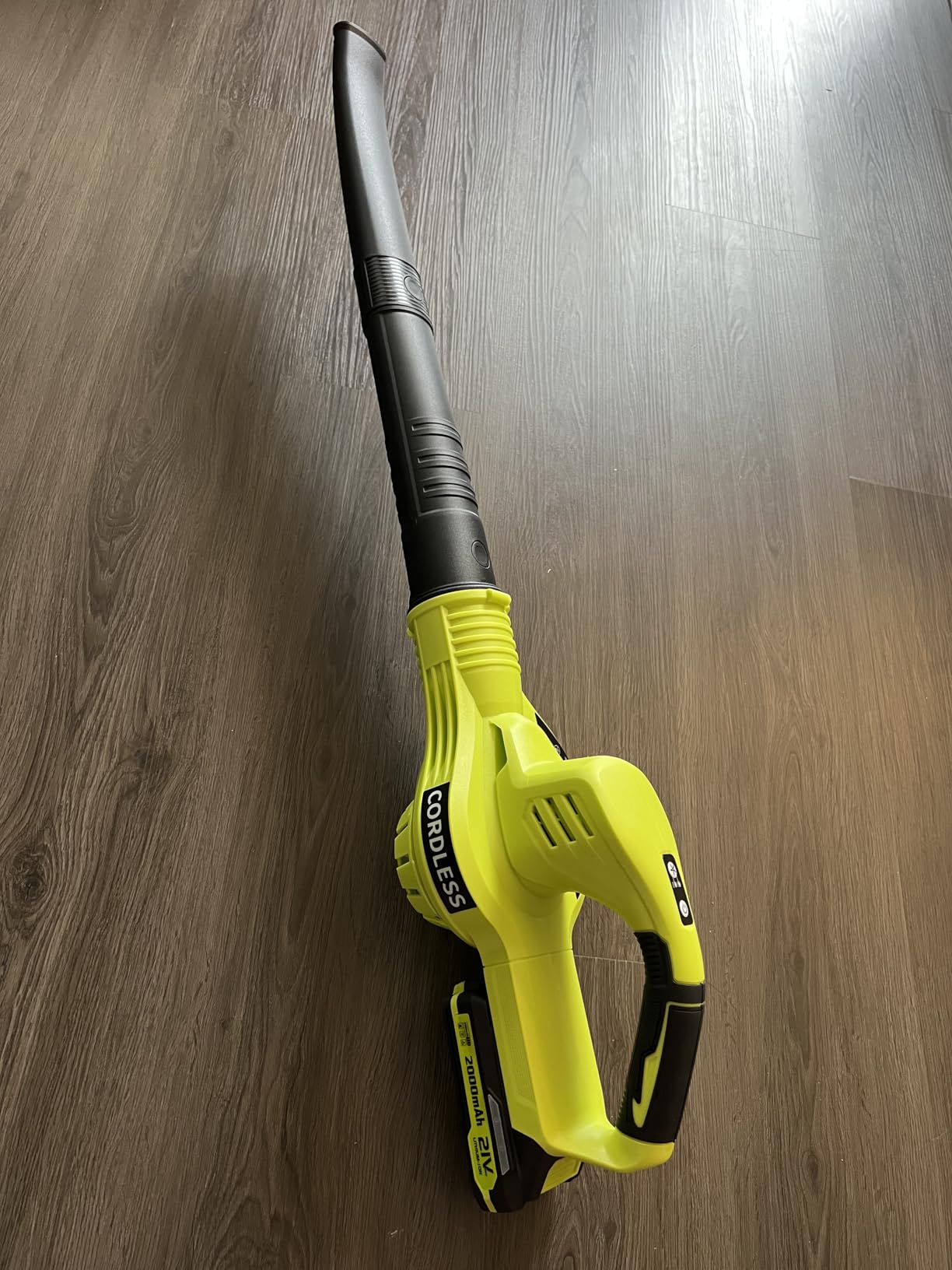 Leaf Blower Cordless - 21V Powerful Electric Leaf Blower with 2 Batteries and Charger, 2 Speed Modes, 2.0Ah Lightweight Battery Powered Leaf Blowers for Lawn Care, Patio, Dust, Blowing Leaves customer photo 2