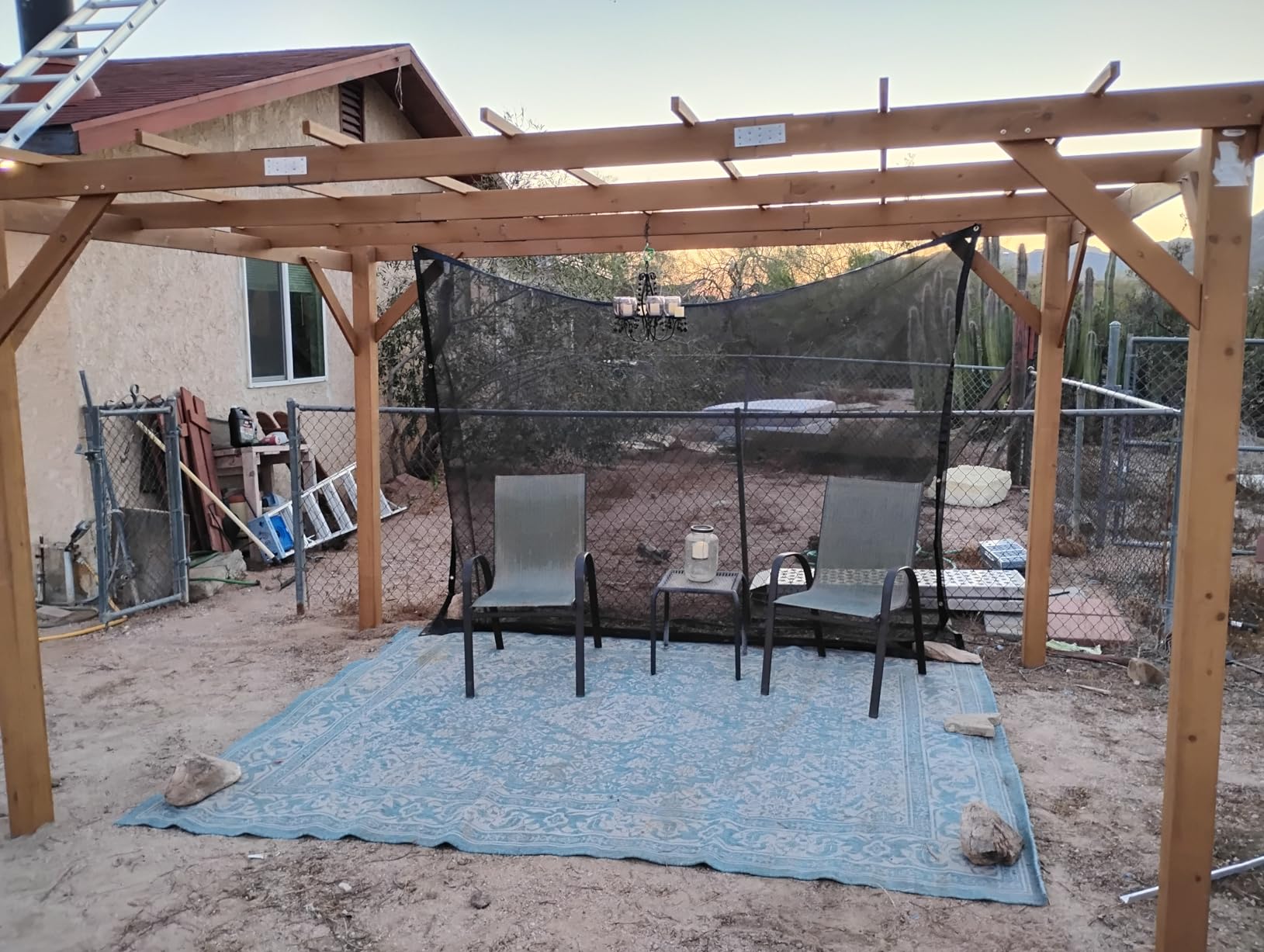 Outsunny 10' x 13' Outdoor Pergola, Wood Gazebo Grape Trellis with Stable Structure and Concrete Anchors for Climbing Plant Support, Garden, Patio, Backyard, Deck, Dark Brown customer photo 2