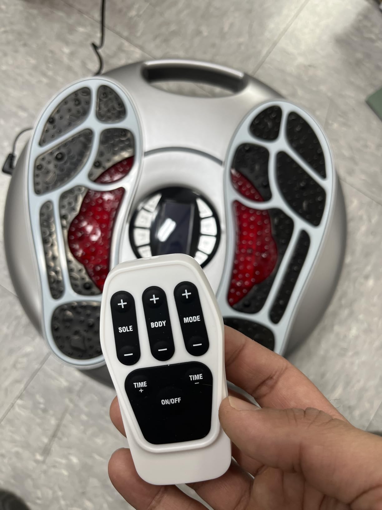 Foot Massager for Neuropathy, EMS TENS Foot Stimulator for Circulation and Pain Relief, TENS Unit Muscle Stimulator with 4 Electrode Pads, FSA Eligible Items Only List HSA, Fits Up to 11 customer photo 2