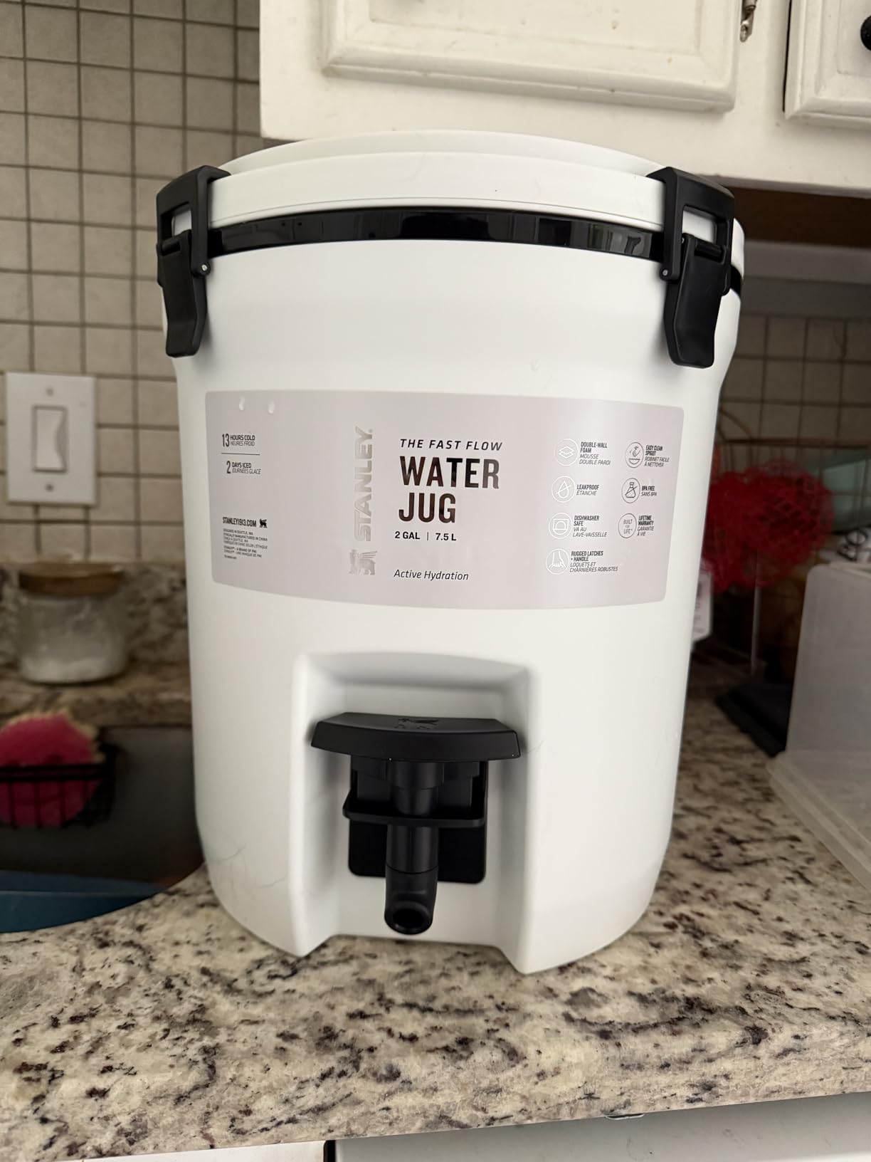 Stanley Adventure Fast Flow Water Jug | Leakproof Ice Water Dispenser | Insulated Beverage Cooler | Easy Pour Spigot and Latched Foam Lid | BPA-Free customer photo 1