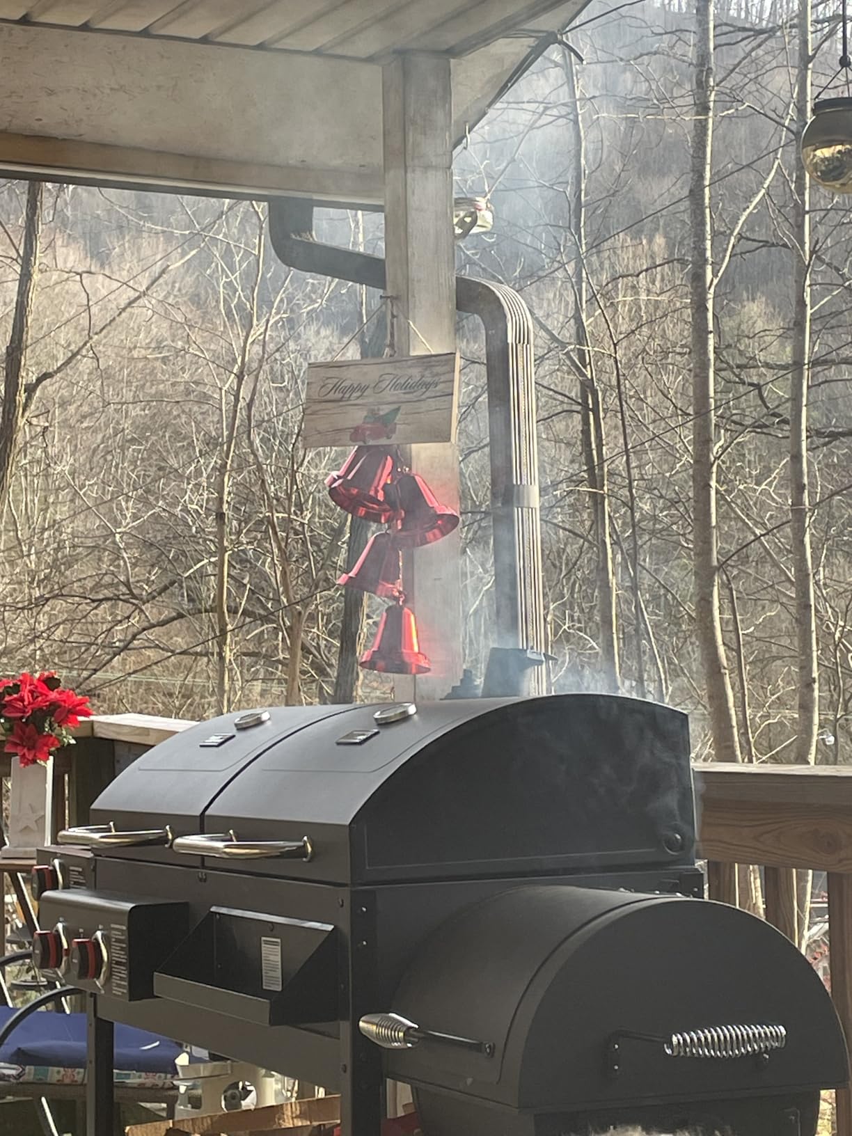 2-Burner Gas and Charcoal Grill Combo with Offset Smoker & Side Burner, 34,000 BTU Dual Fuel Grill, 1020 Sq. In. Cooking Area, ZH3005Y-SC customer photo 1