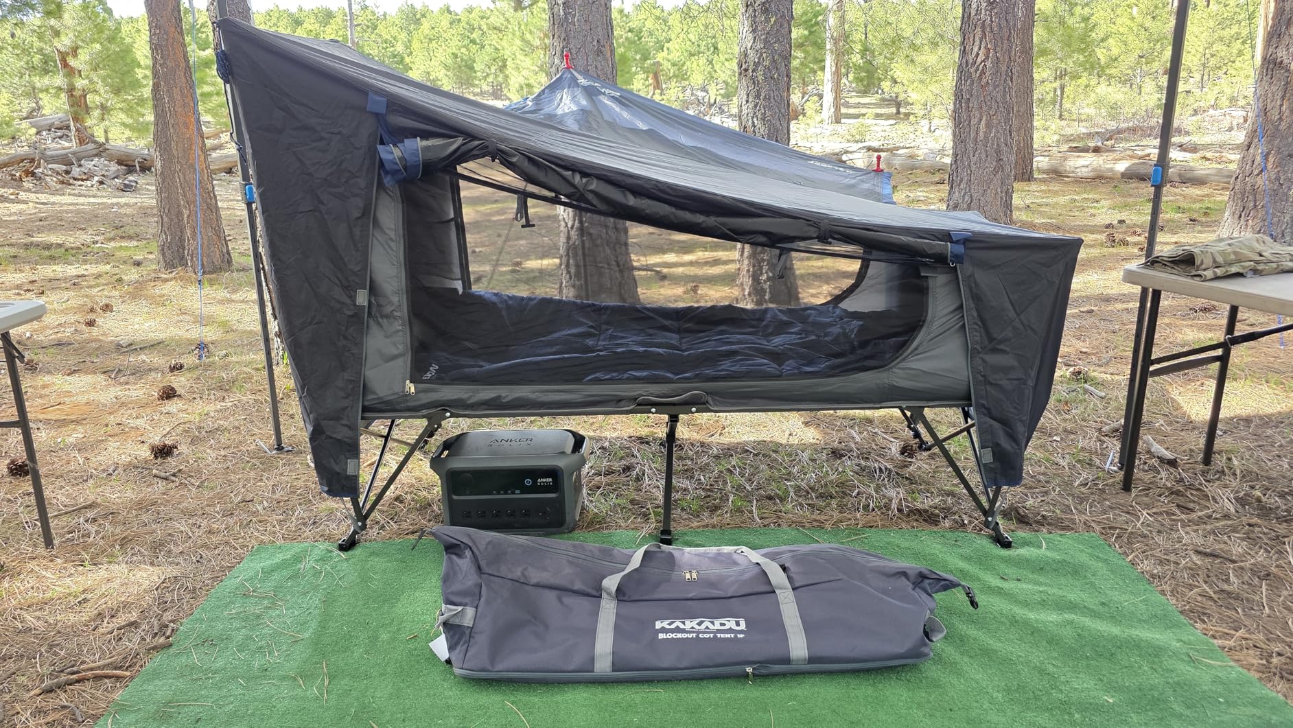 Kakadu Camping Tent Cot, 1 Person, 1 Minute Easy Setup, Folding, Compact, Elevated Tent with BlockOut Rain Fly, Awning Poles, Ultra-Fine Mesh Windows, and Carry Bag customer photo 1
