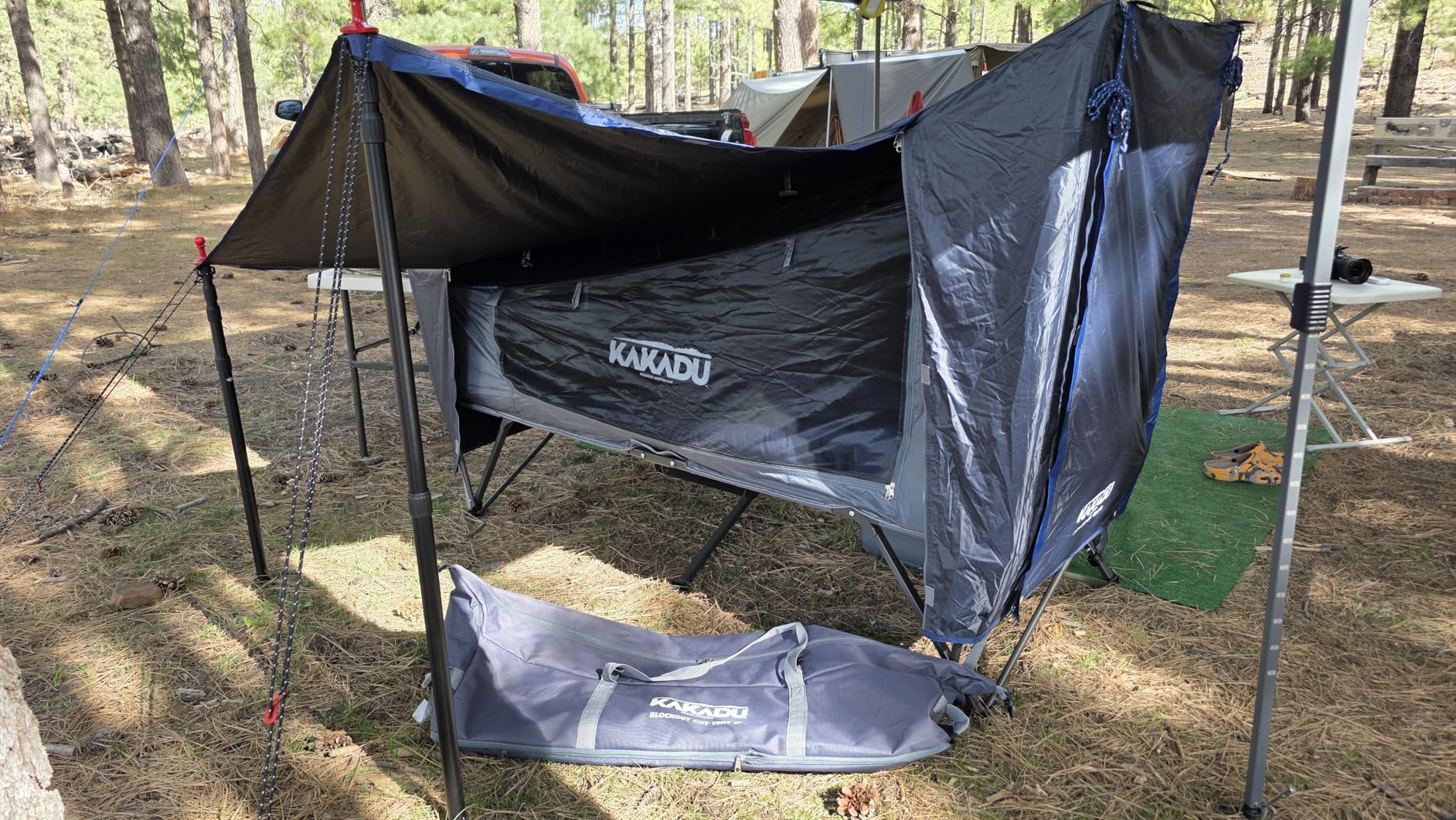Kakadu Camping Tent Cot, 1 Person, 1 Minute Easy Setup, Folding, Compact, Elevated Tent with BlockOut Rain Fly, Awning Poles, Ultra-Fine Mesh Windows, and Carry Bag customer photo 2