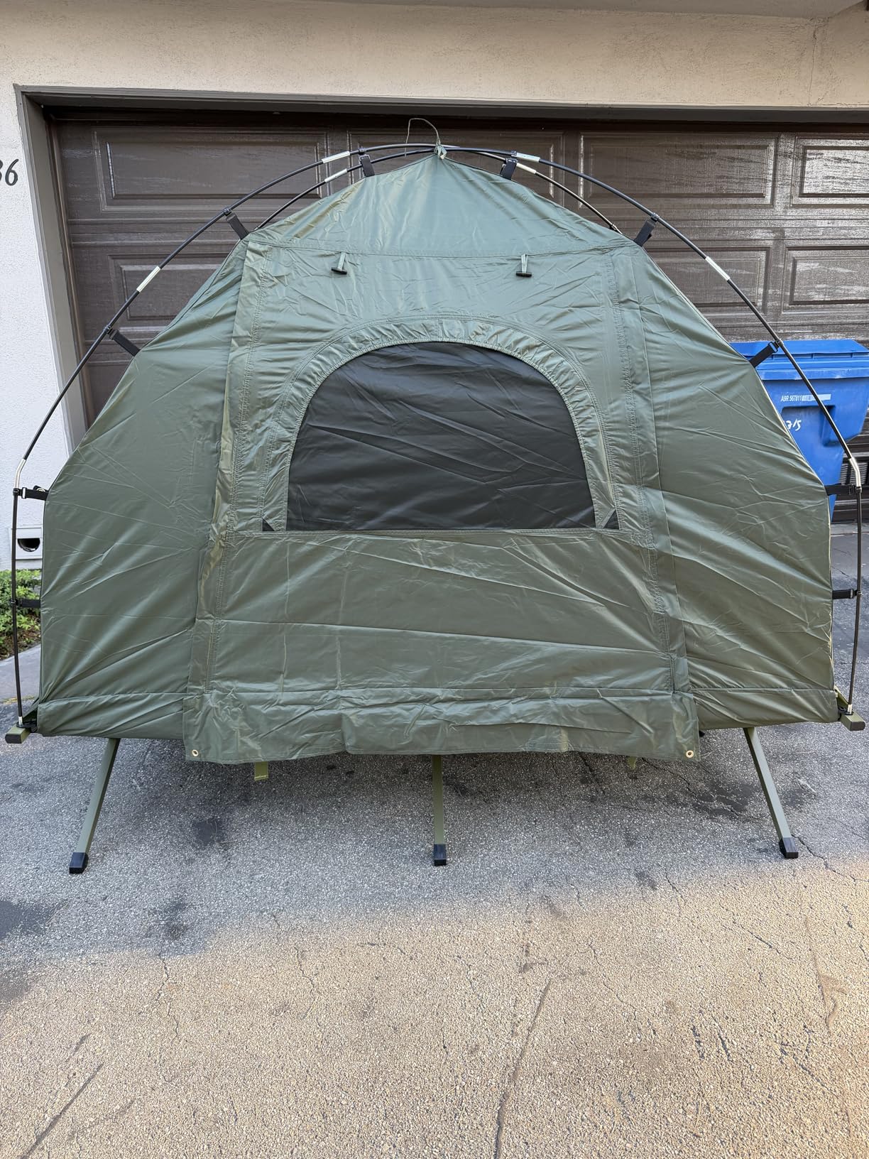 LDAILY Camping Tent Cot, 5 in 1 Off Ground Elevated Tent with Air Mattress, Sleeping Bag & Pillow, Folding Camping Cot Combo with Carrying Bag for Outdoor Hiking, RV, Picnic, Field Backyard (1 Person) customer photo 2