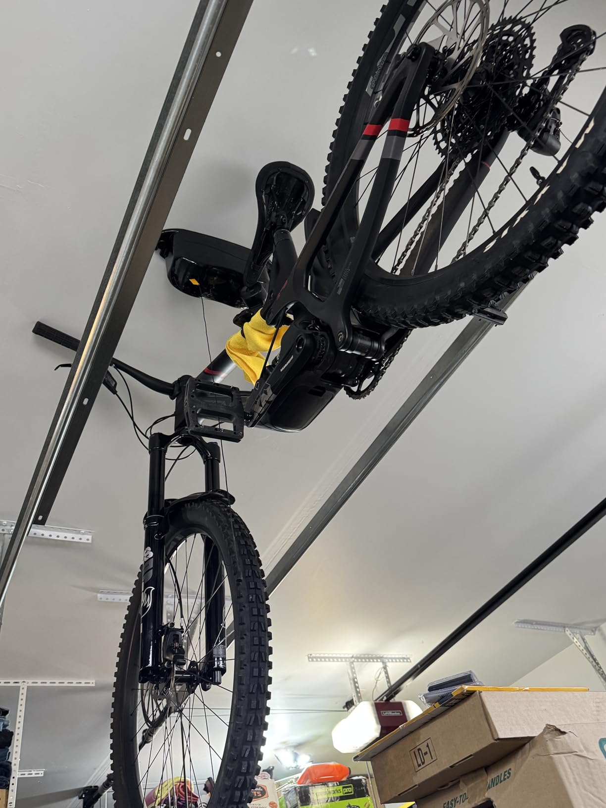 Kradl - Ceiling Mount Bike Lift and Rack. Bicycle Storage Hoist Without Electricity, Clumsy Ropes or Pulleys. customer photo 2