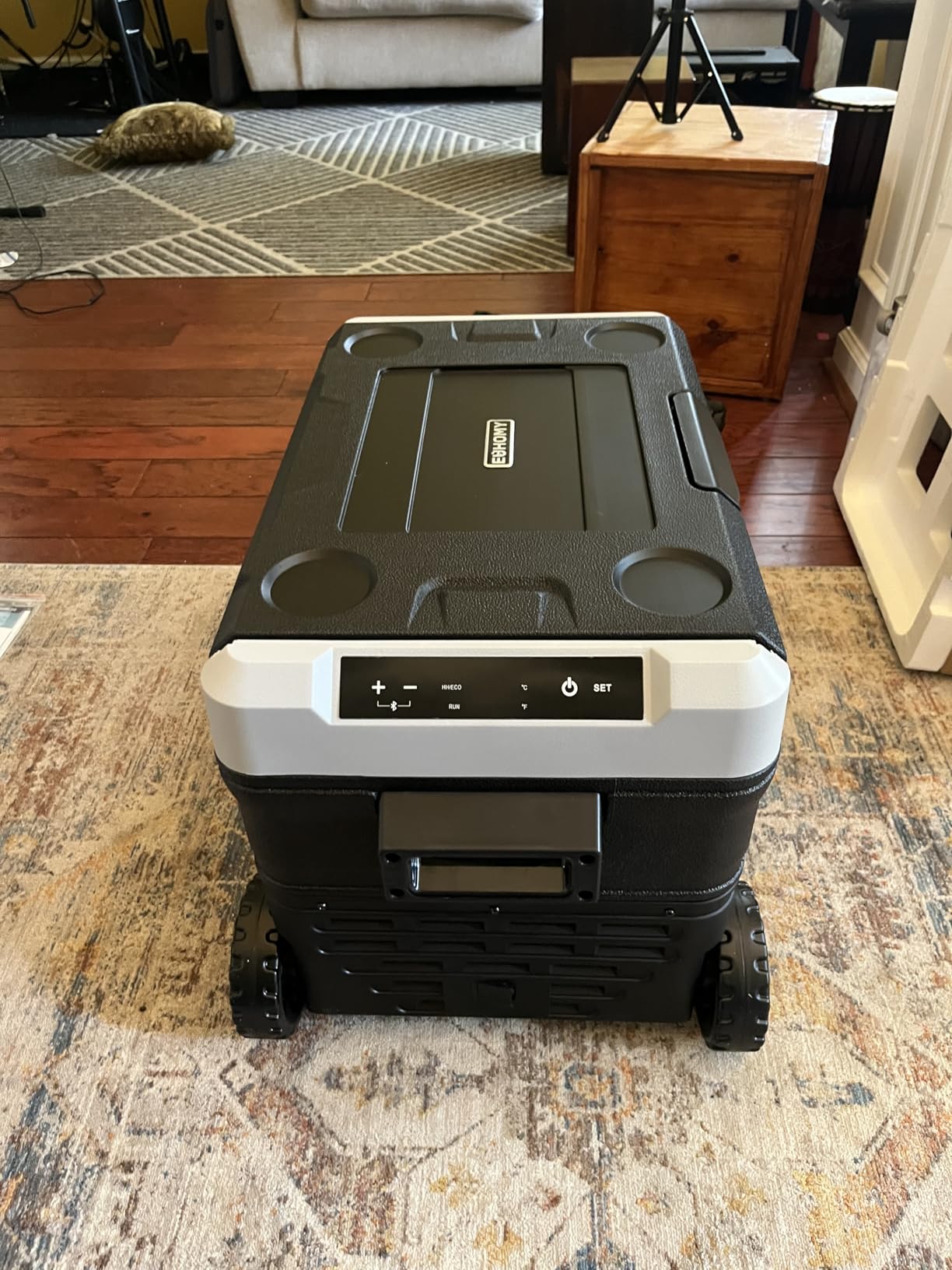 EUHOMY 12 Volt Refrigerator, 47QT(45L) Dual Zone Electric Cooler, Portable Freezer 12V/24V DC 110-240V AC, 12V Fridge -4F~68F, 12V Cooler with Wheels & Basket for Travel, Truck, Camping, Boat customer photo 2
