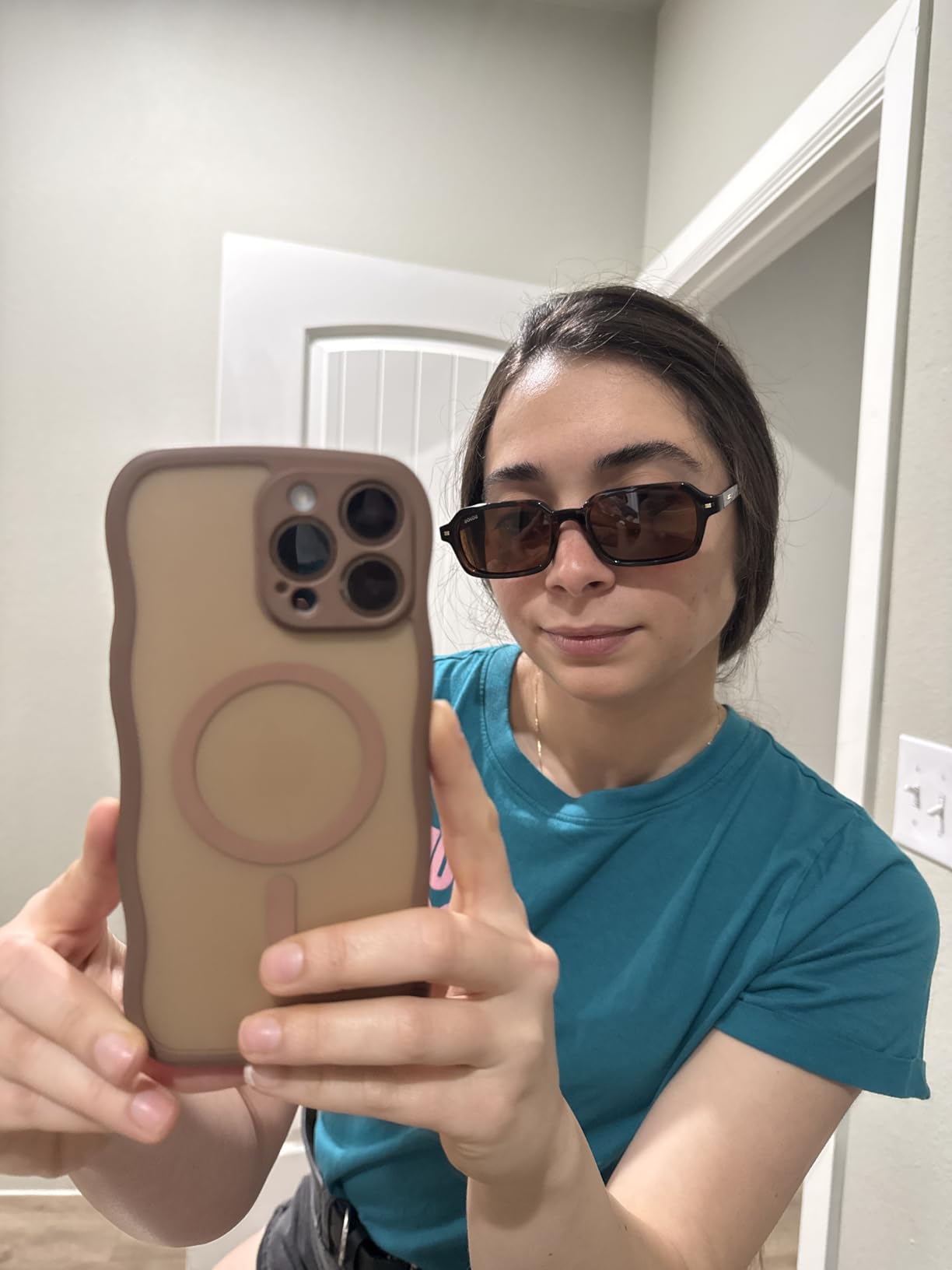 Trendy Rectangle Polarized Sunglasses Womens Mens, Small Retro Fashion Thin Slim Square Sunnies SJ2610 customer photo 2