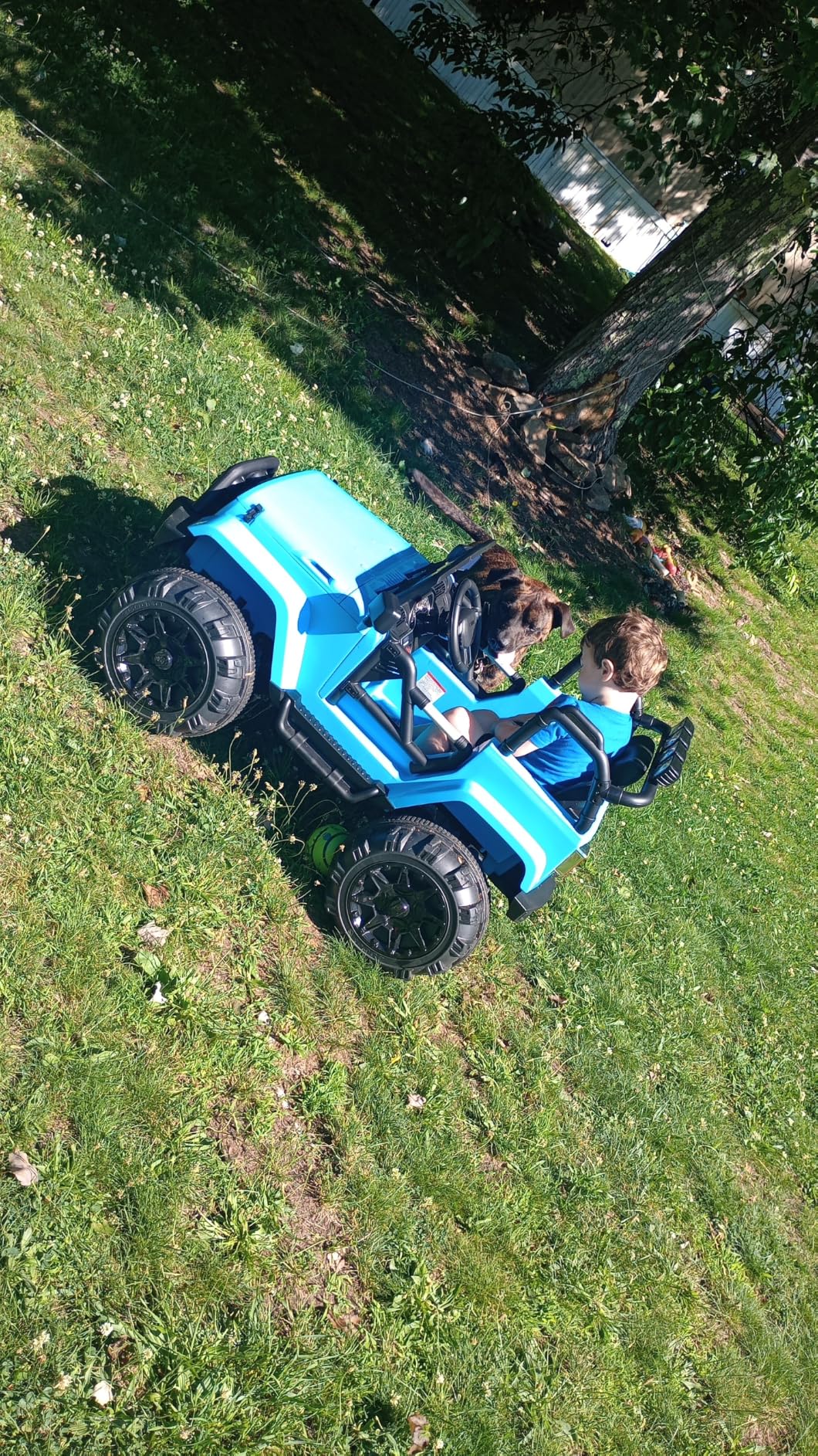 Best Choice Products Kids 24V 2-Seater Electric Ride On Car Truck w/ 132lb Weight Capacity, Parent Control, Bluetooth, LED Lights - Blue customer photo 2